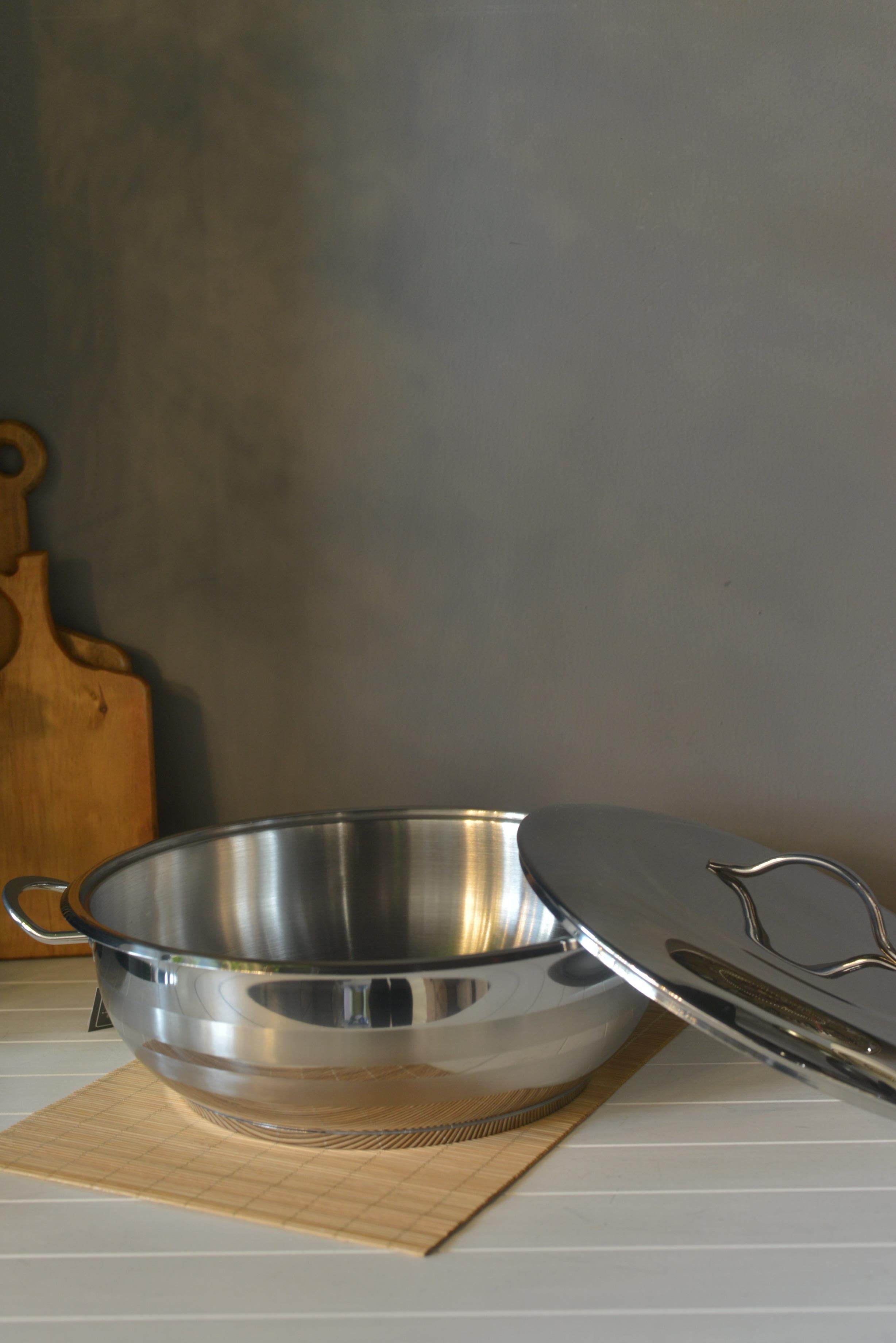 OMS Basık Çelik Tencere - 34 cm