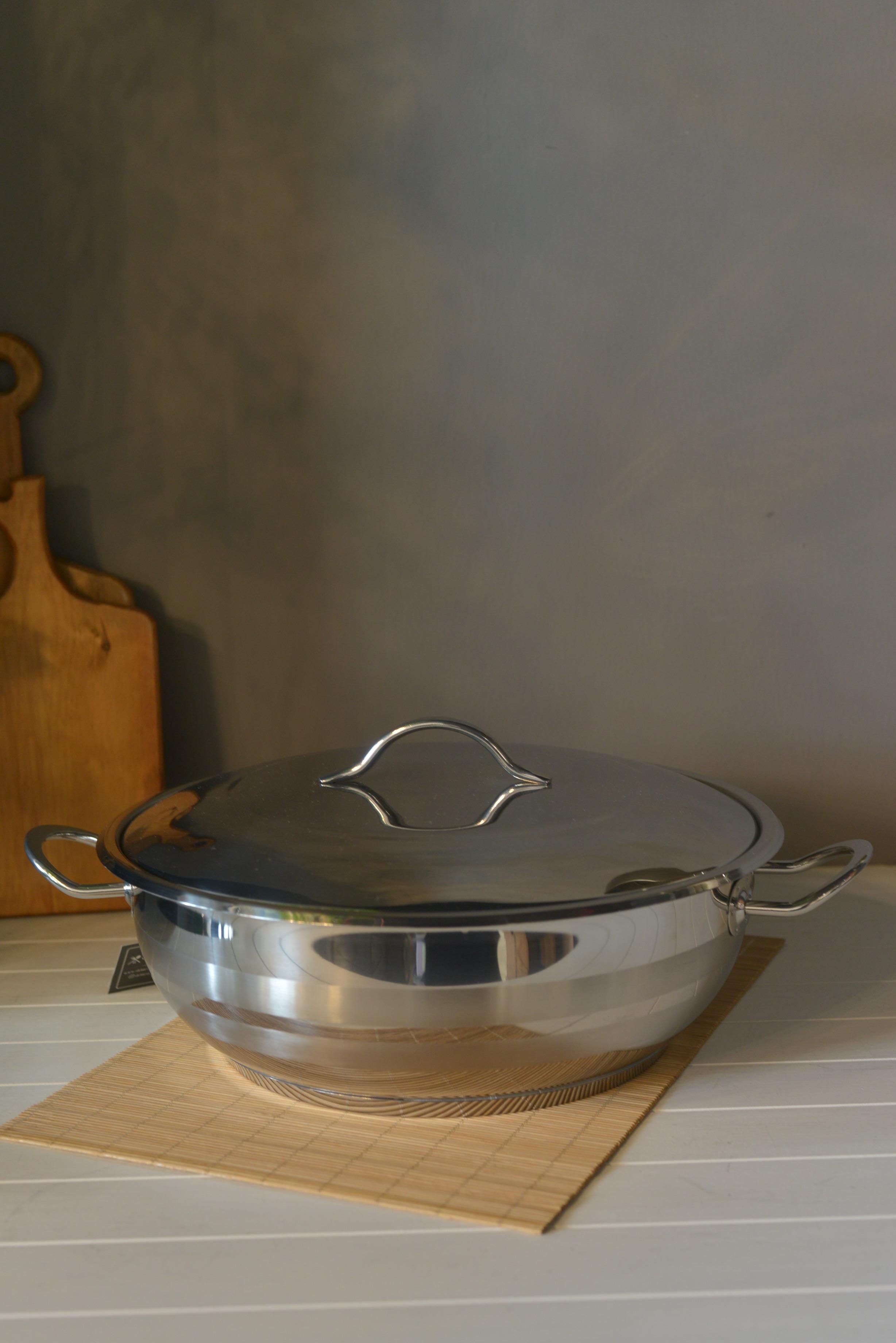 OMS Basık Çelik Tencere - 34 cm