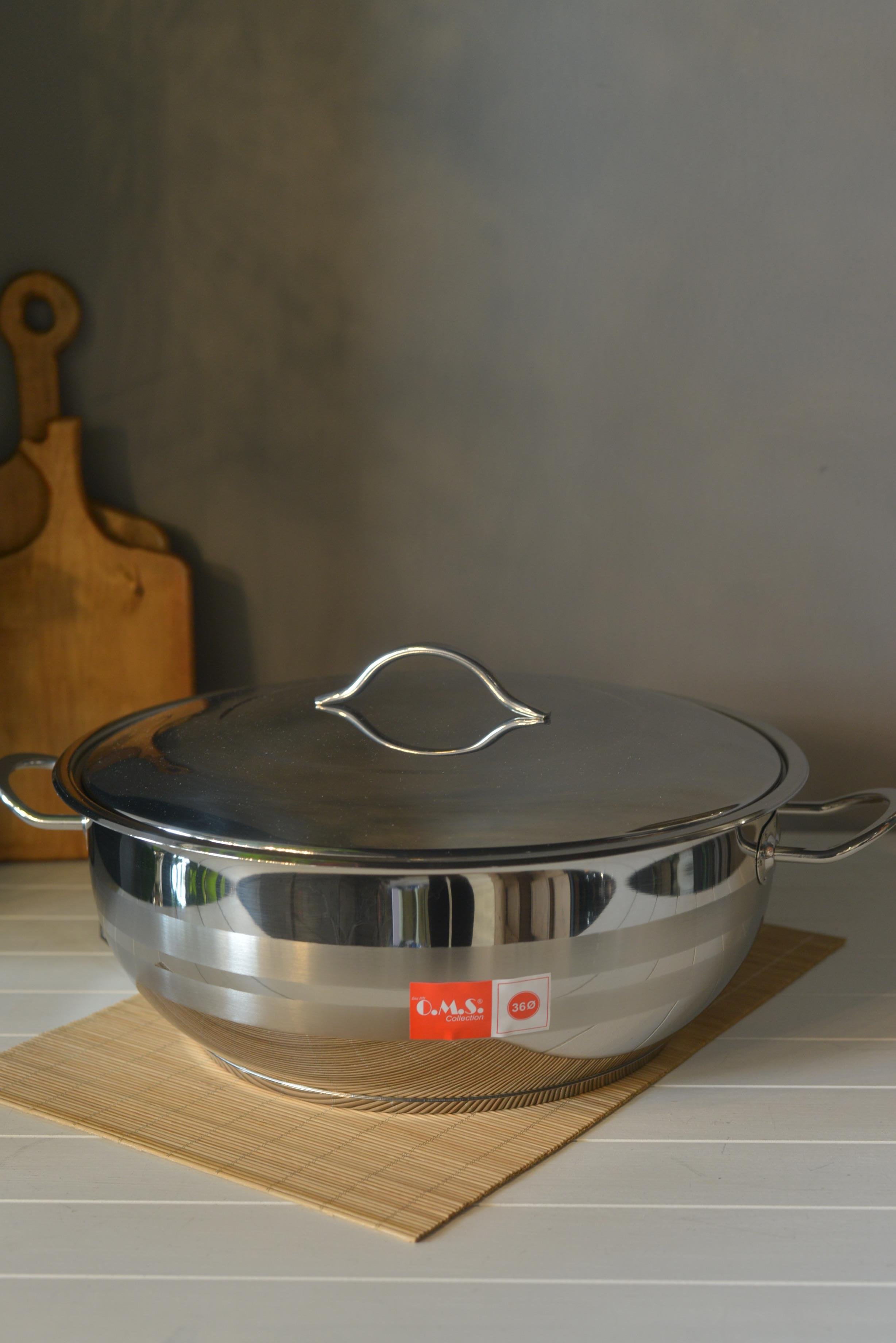 OMS Basık Çelik Tencere - 36 cm