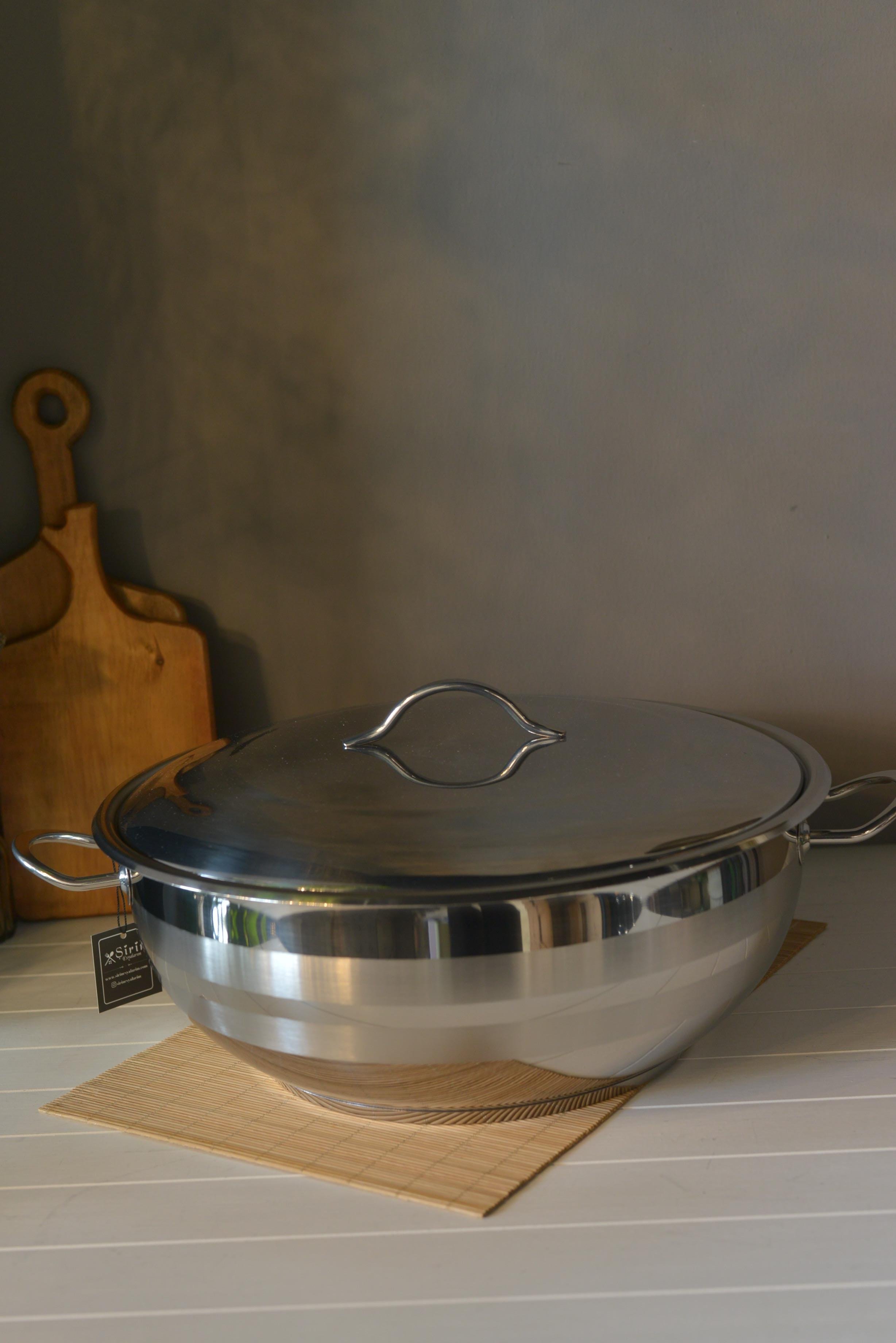 OMS Basık Çelik Tencere - 40 cm