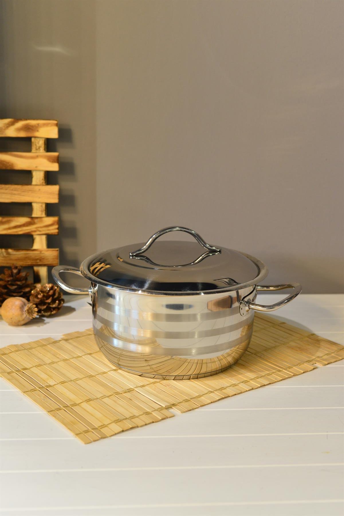 OMS Derin Çelik Tencere - 20 cm