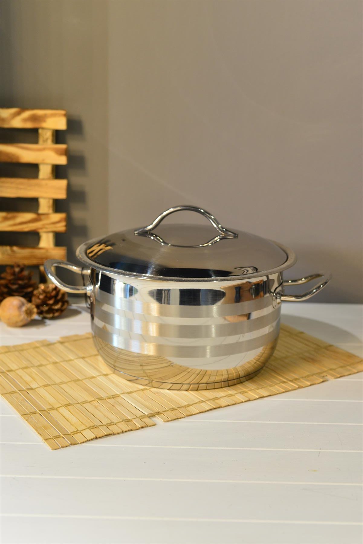 OMS Derin Çelik Tencere - 22 cm