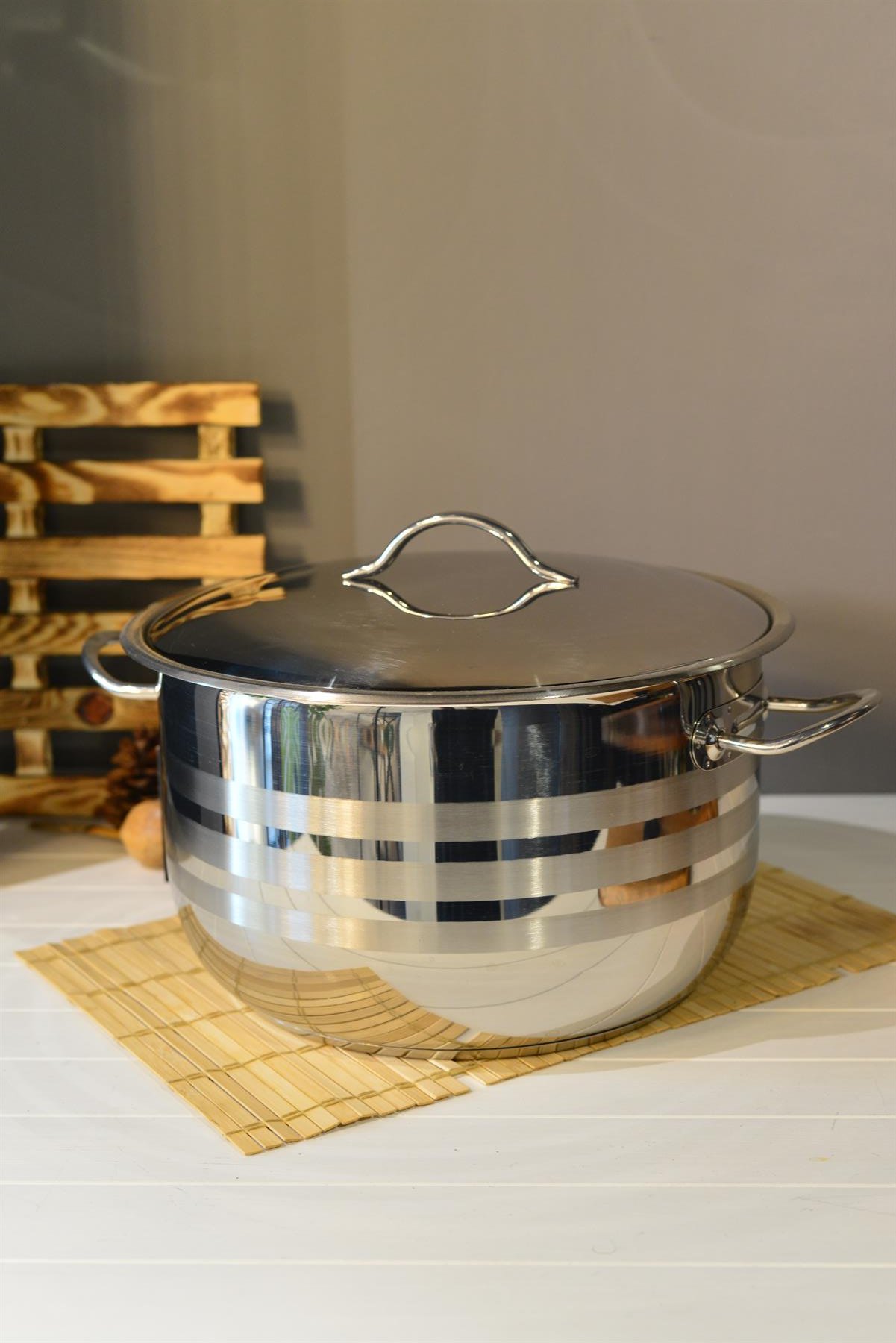 OMS Derin Çelik Tencere - 34 cm