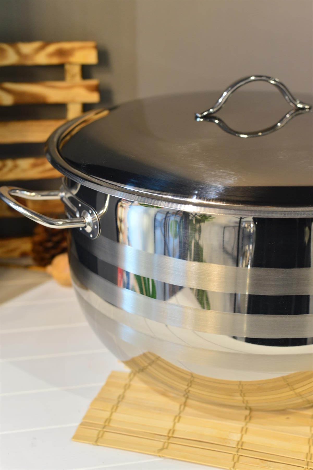 OMS Derin Çelik Tencere - 40 cm