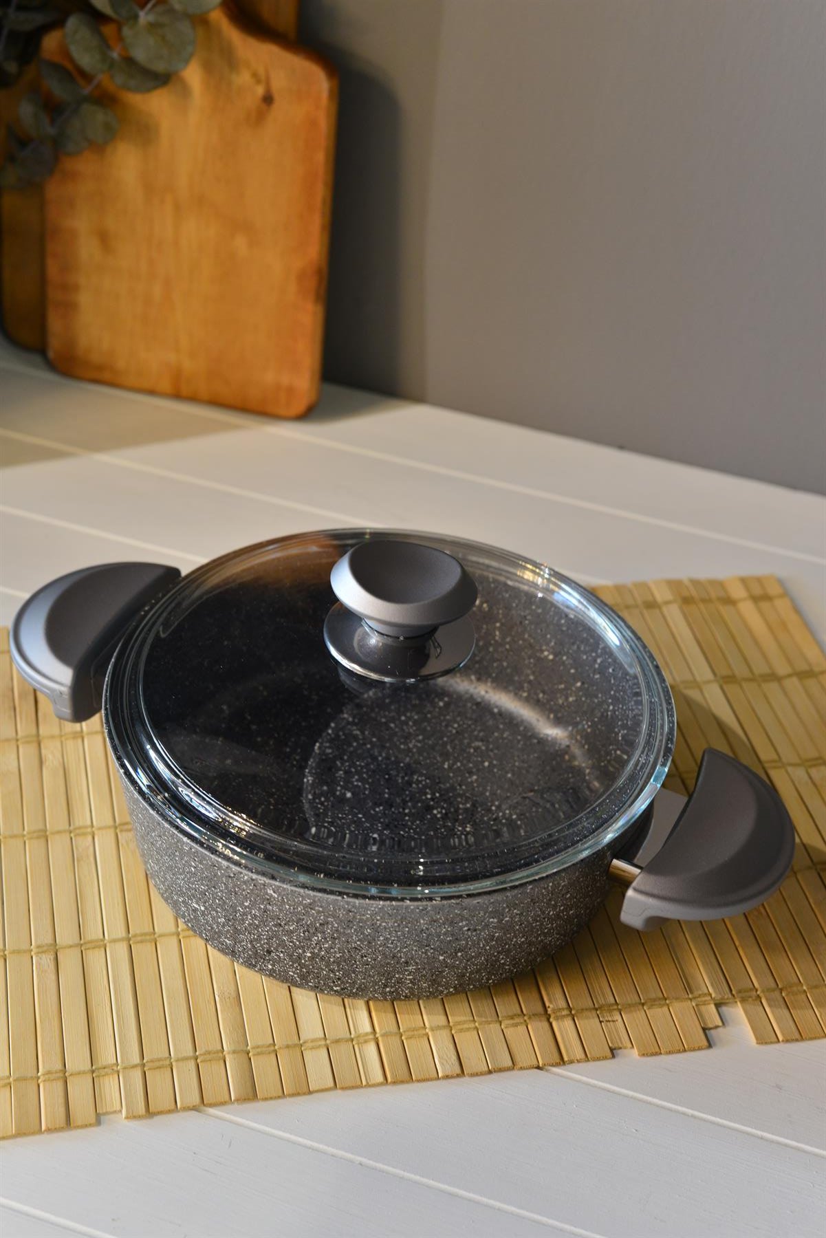 OMS Granit Basık Tencere 22 cm