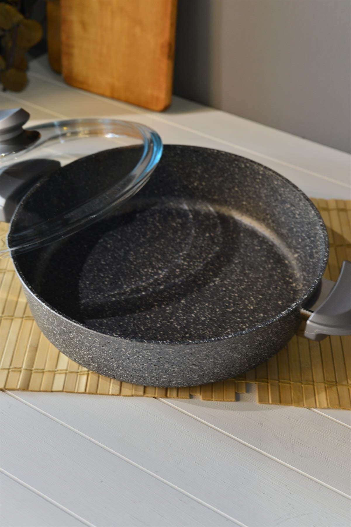 OMS Granit Basık Tencere 30 cm