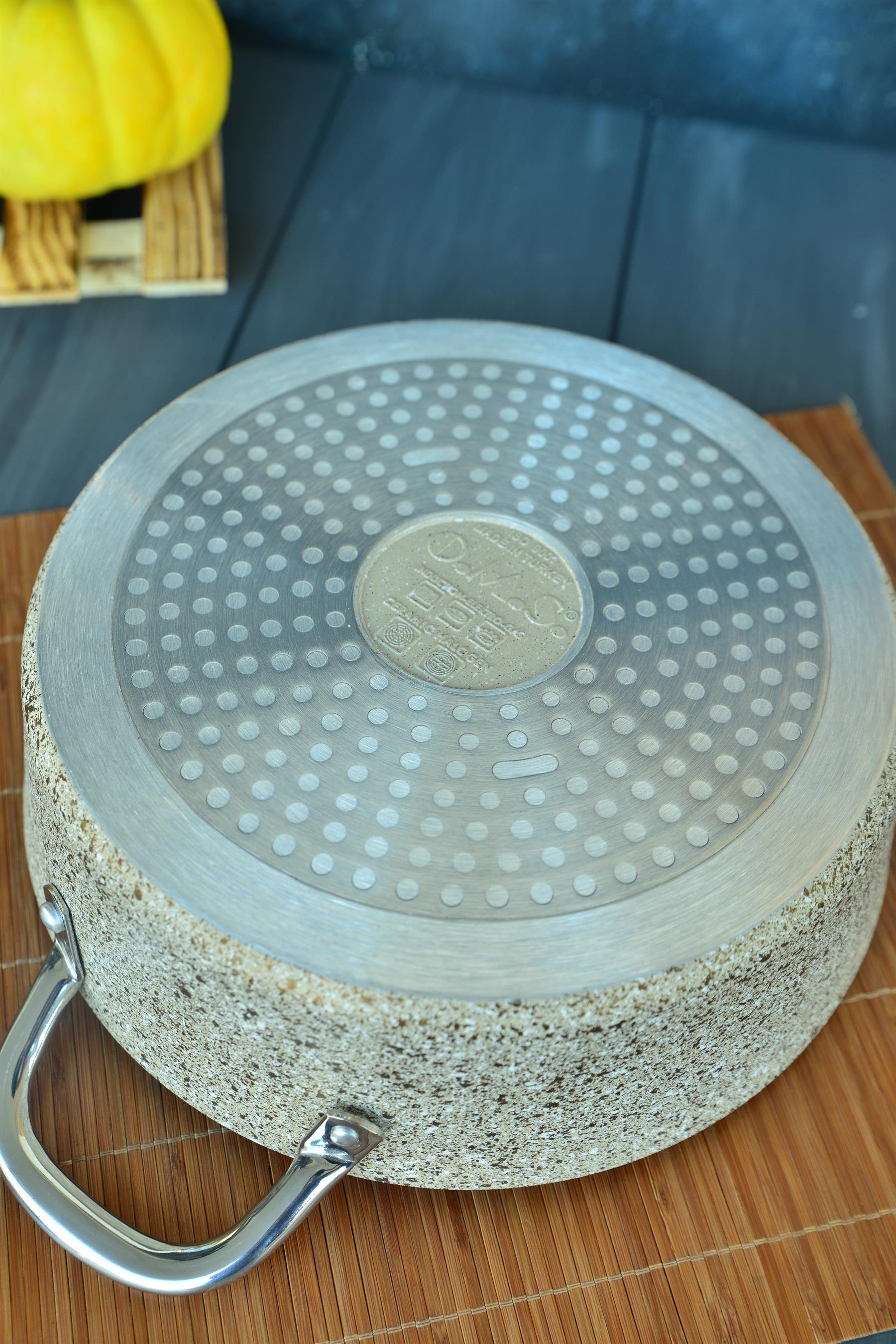 OMS İndüksiyon Tabanlı Granit Basık Tencere 30 cm