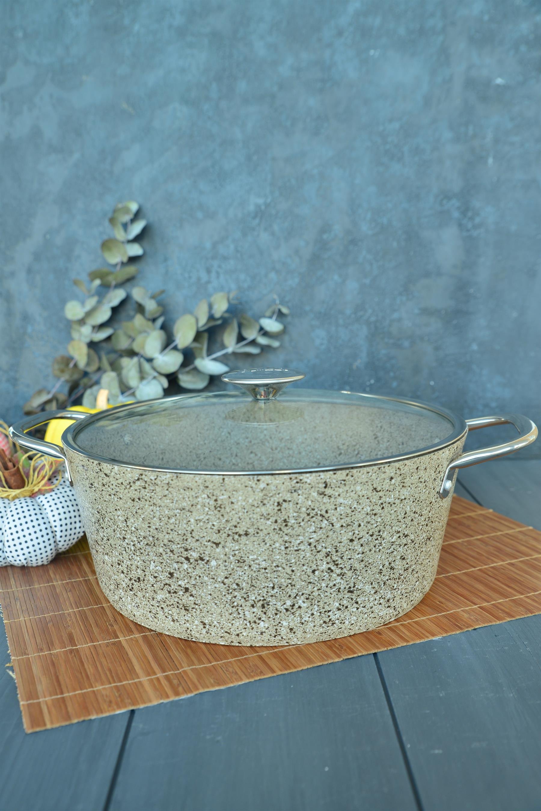 OMS İndüksiyon Tabanlı Granit Derin Tencere 28 cm