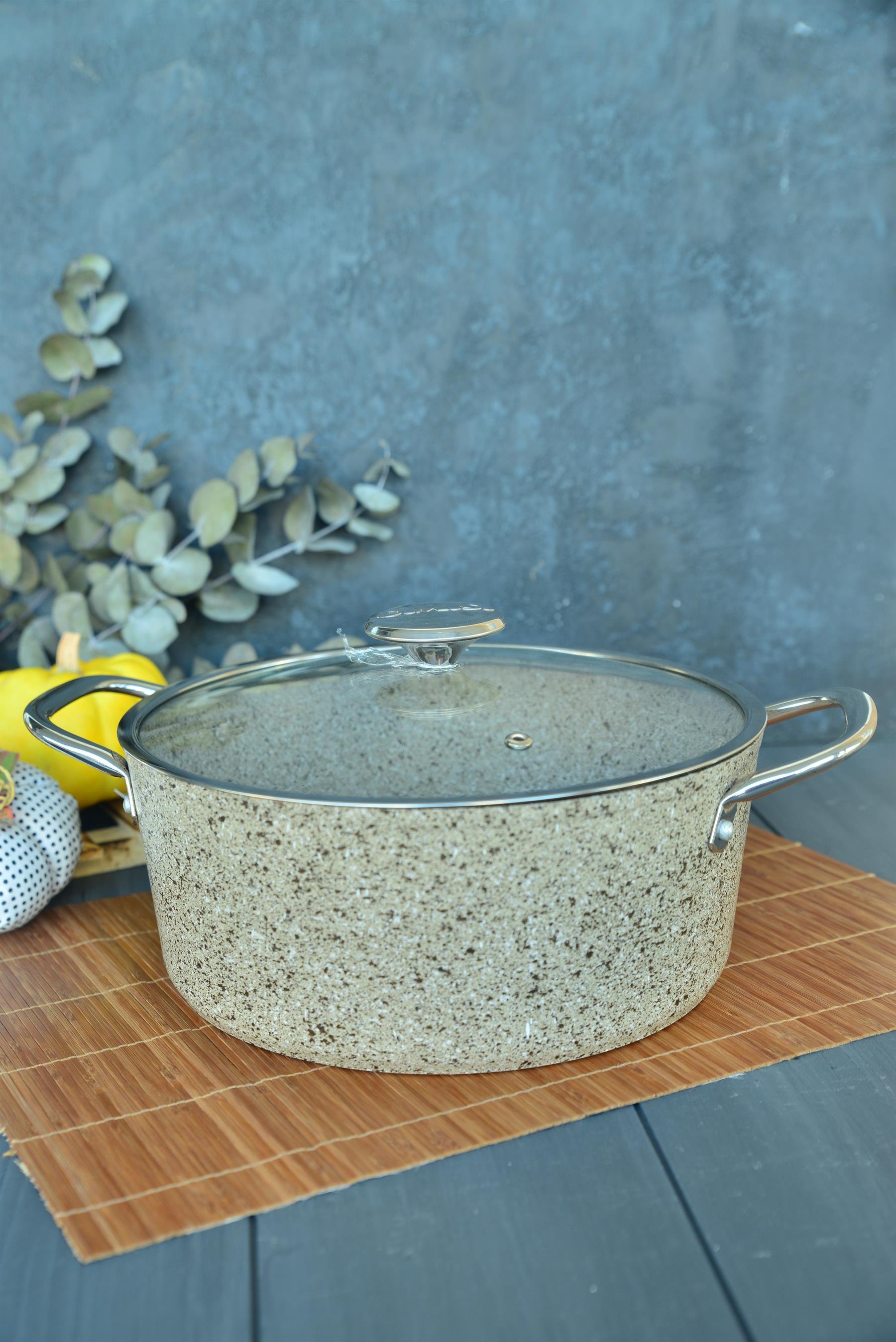 OMS İndüksiyon Tabanlı Granit Derin Tencere 26 cm