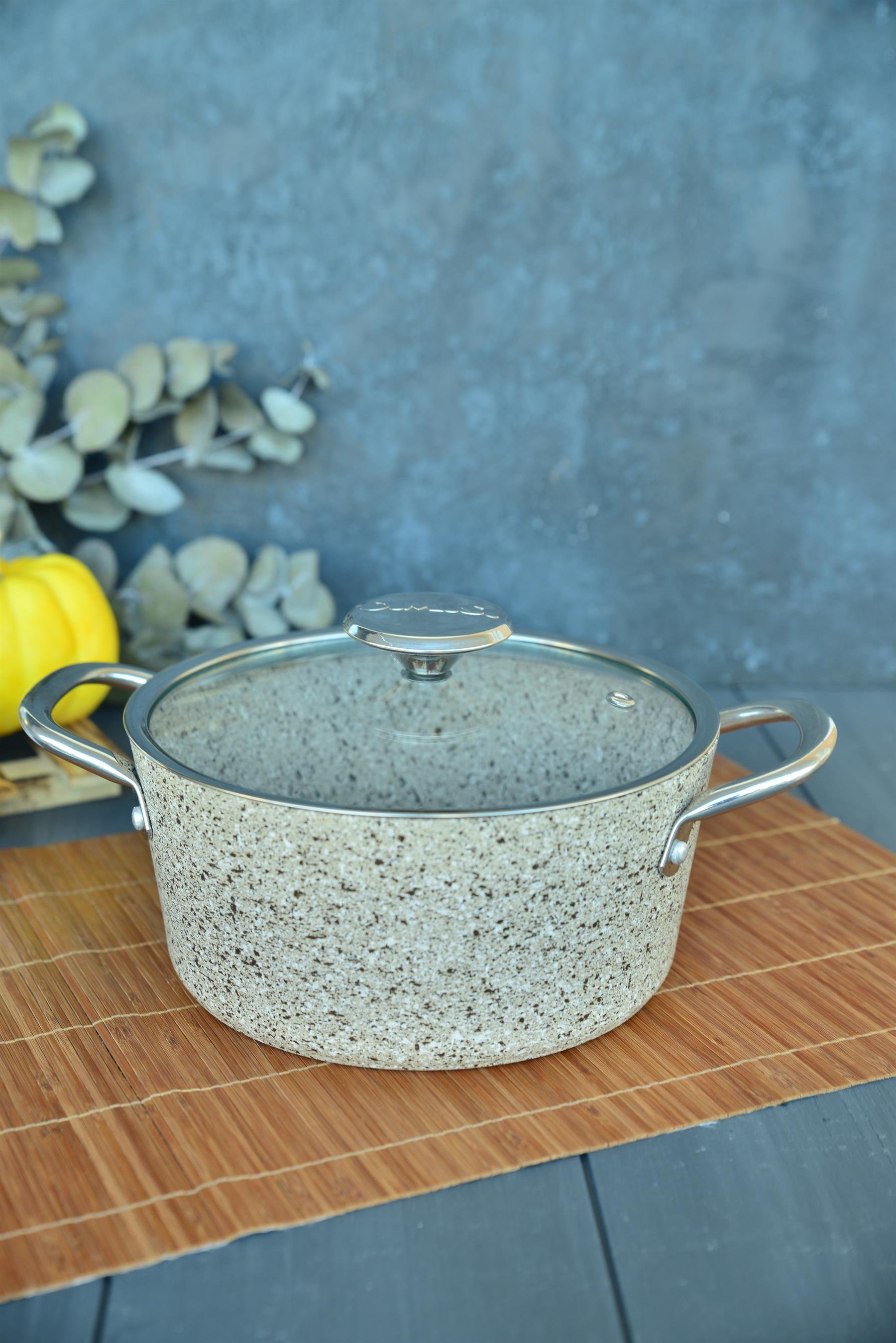 OMS İndüksiyon Tabanlı Granit Derin Tencere 24 cm