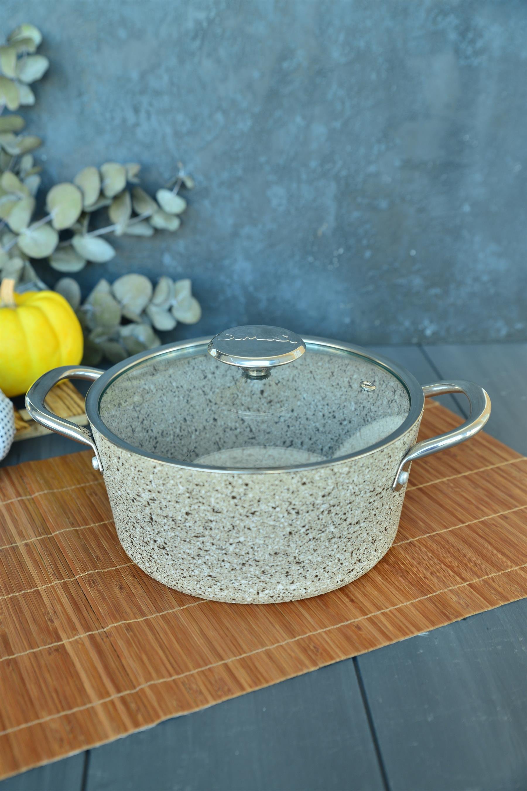 OMS İndüksiyon Tabanlı Granit Derin Tencere 24 cm