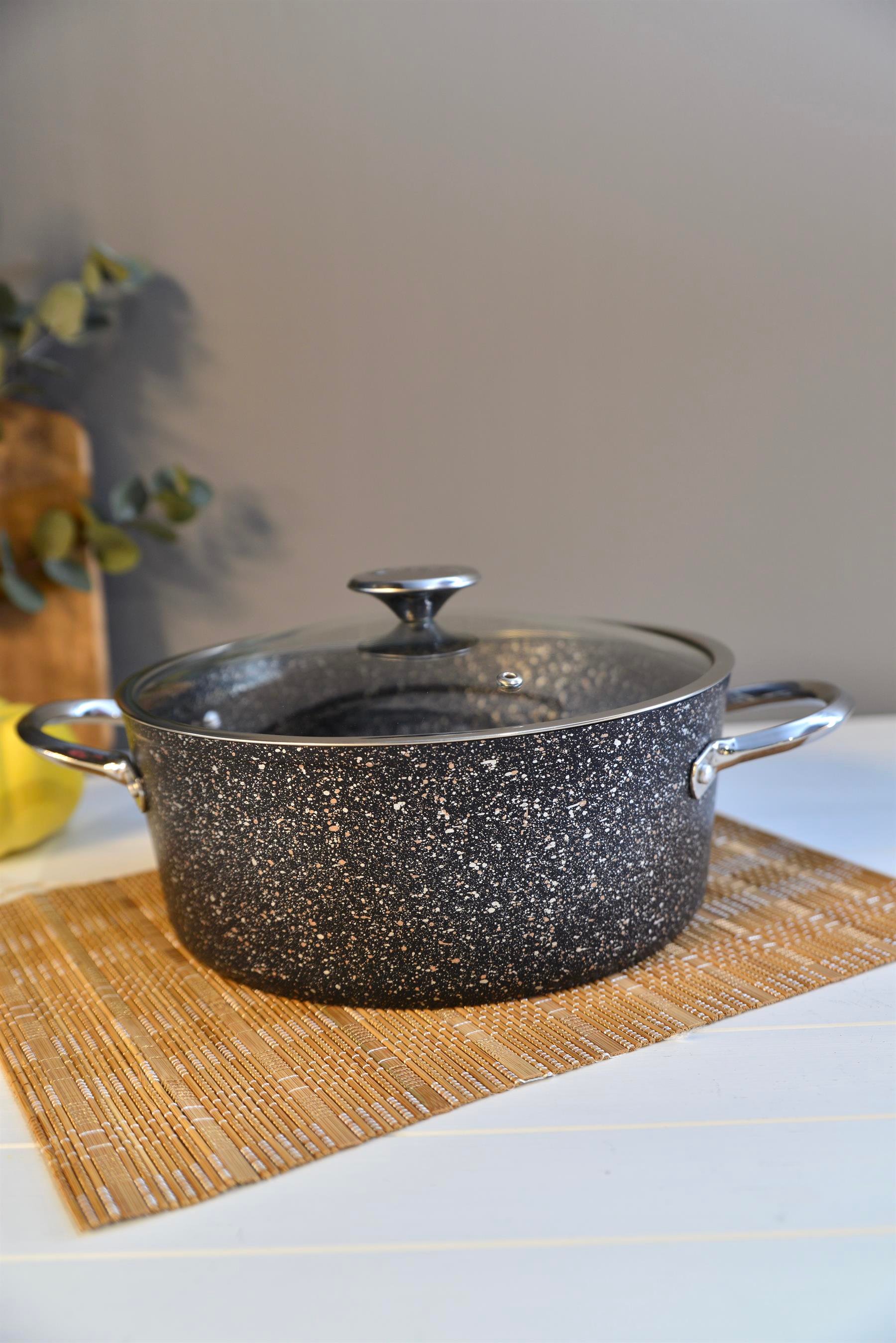 OMS İndüksiyon Tabanlı Granit Derin Tencere 26 cm