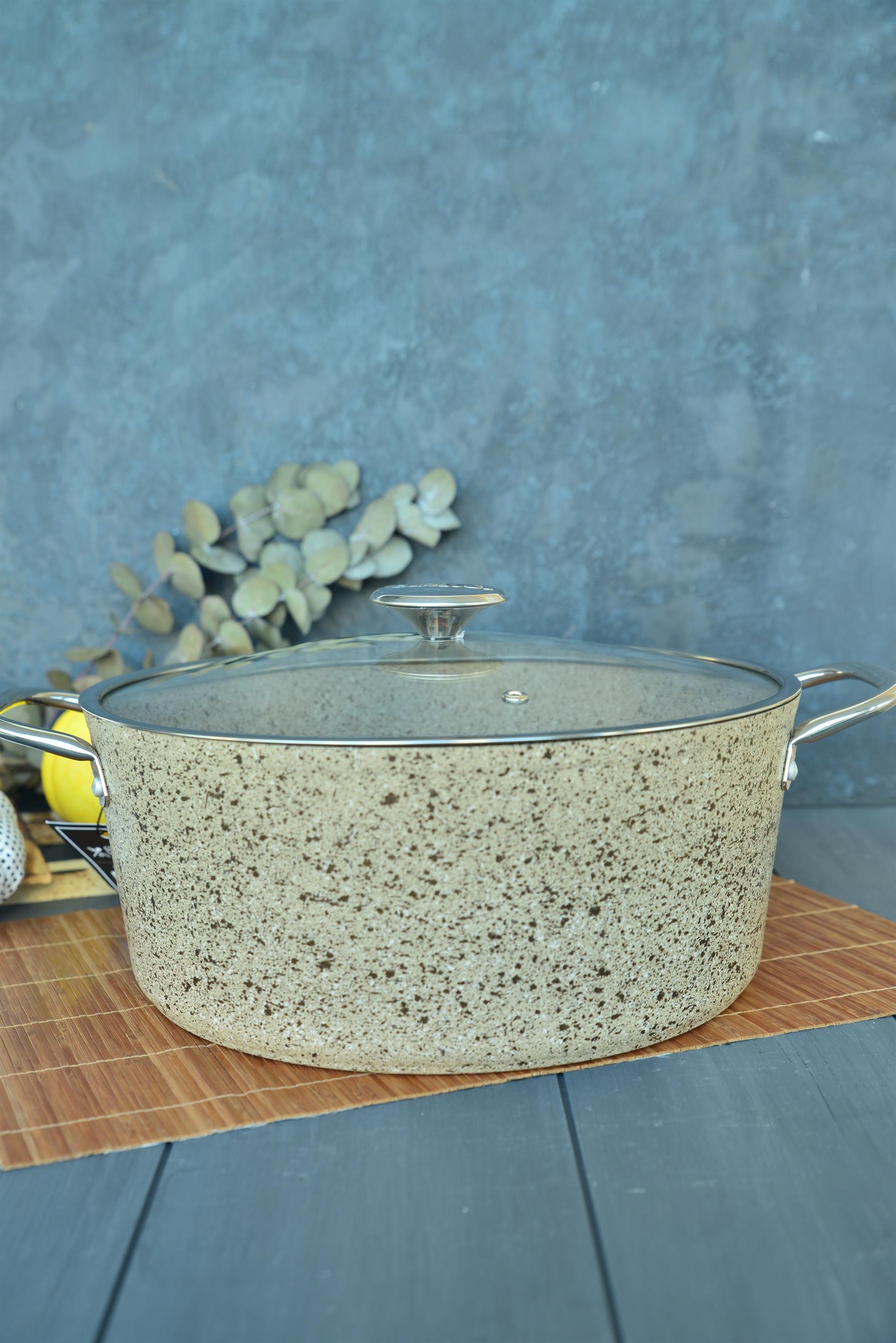 OMS İndüksiyon Tabanlı Granit Derin Tencere 30 cm