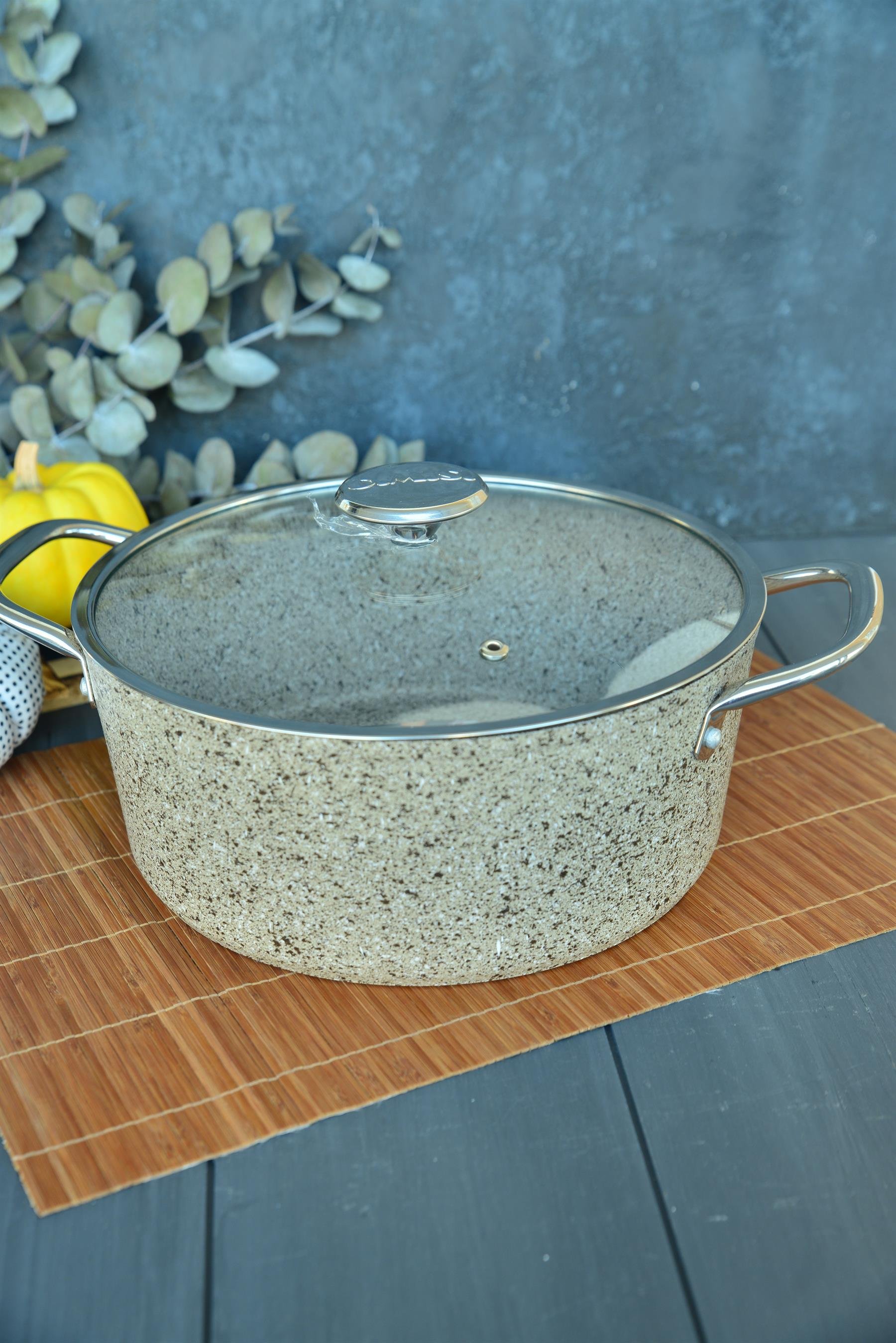 OMS İndüksiyon Tabanlı Granit Derin Tencere 26 cm