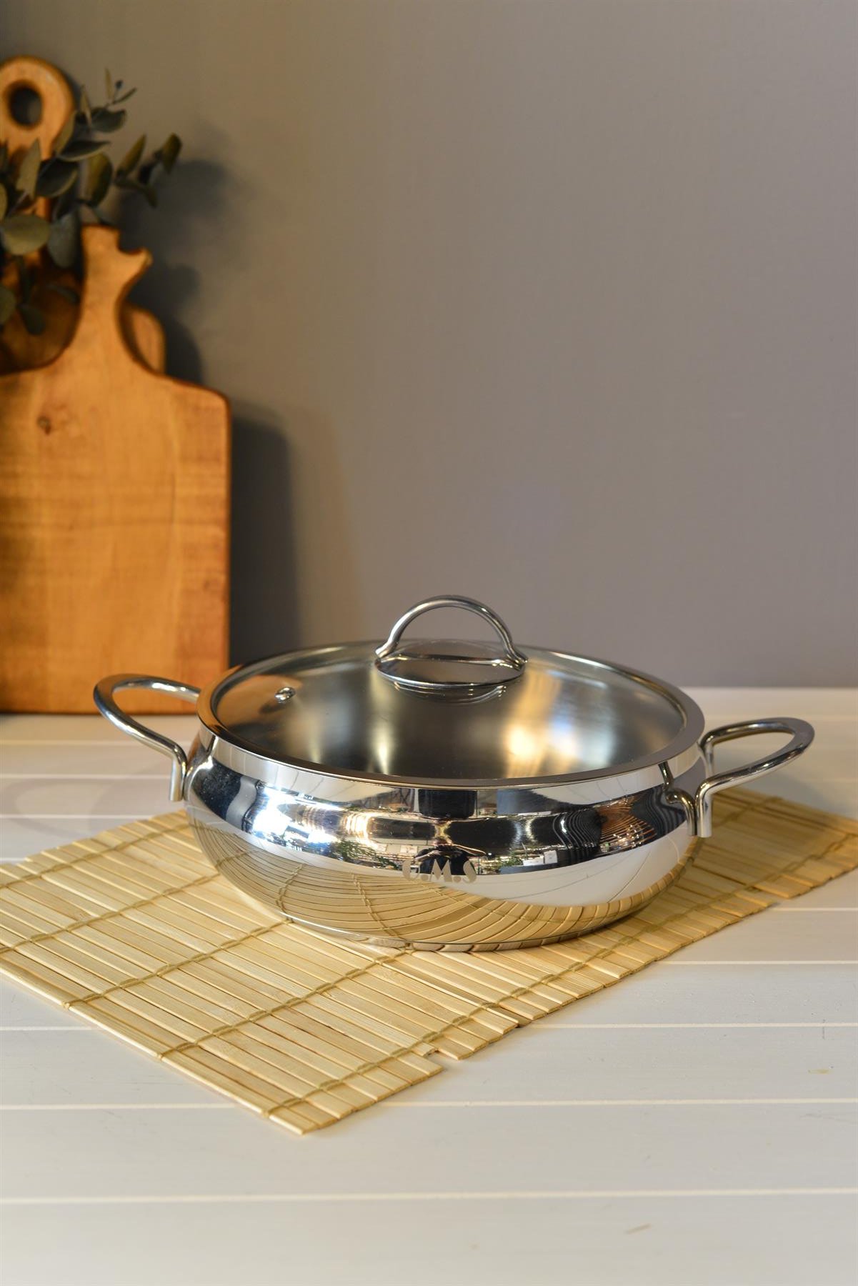 OMS Küre Basık Çelik Tencere - 24 cm