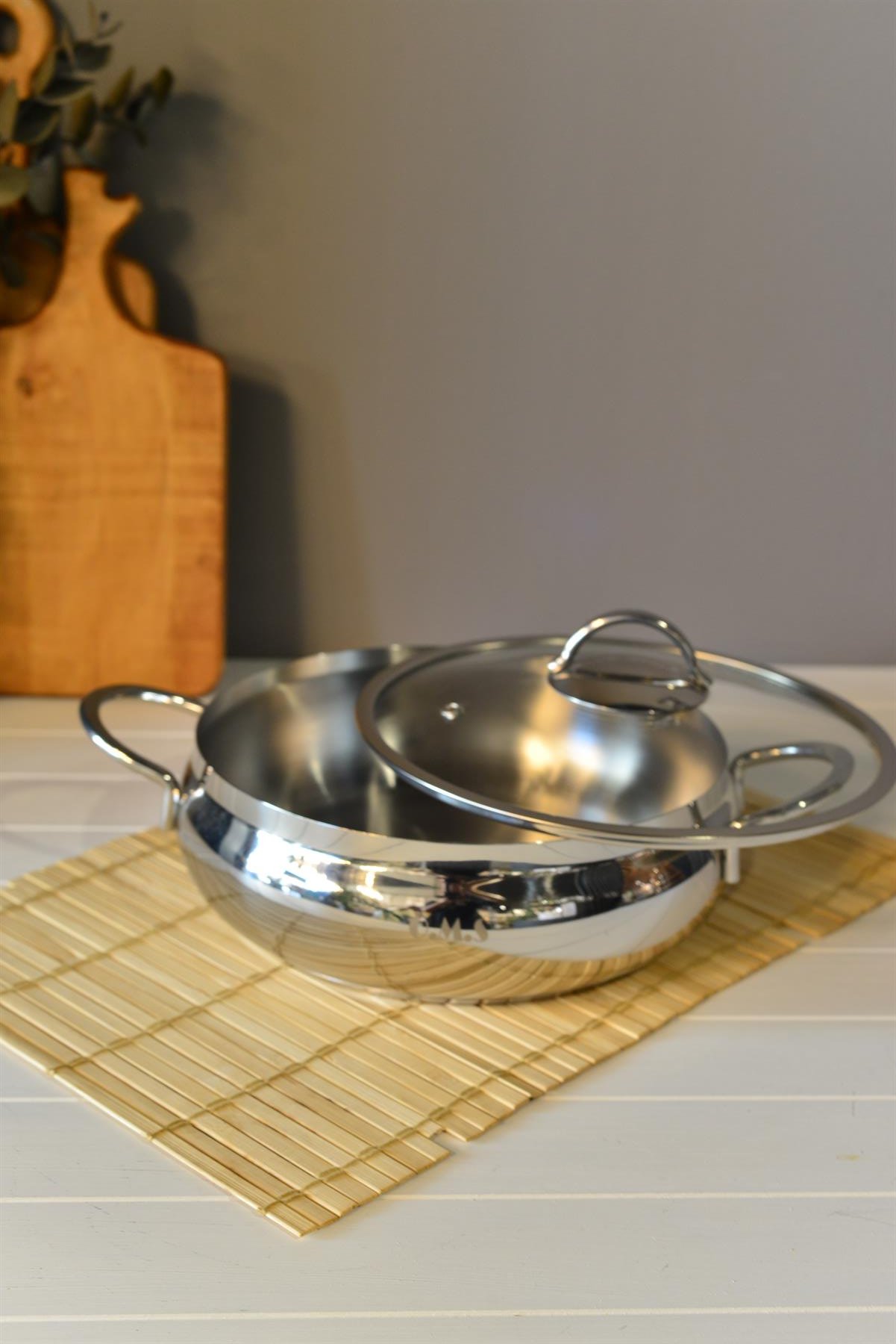 OMS Küre Basık Çelik Tencere - 24 cm