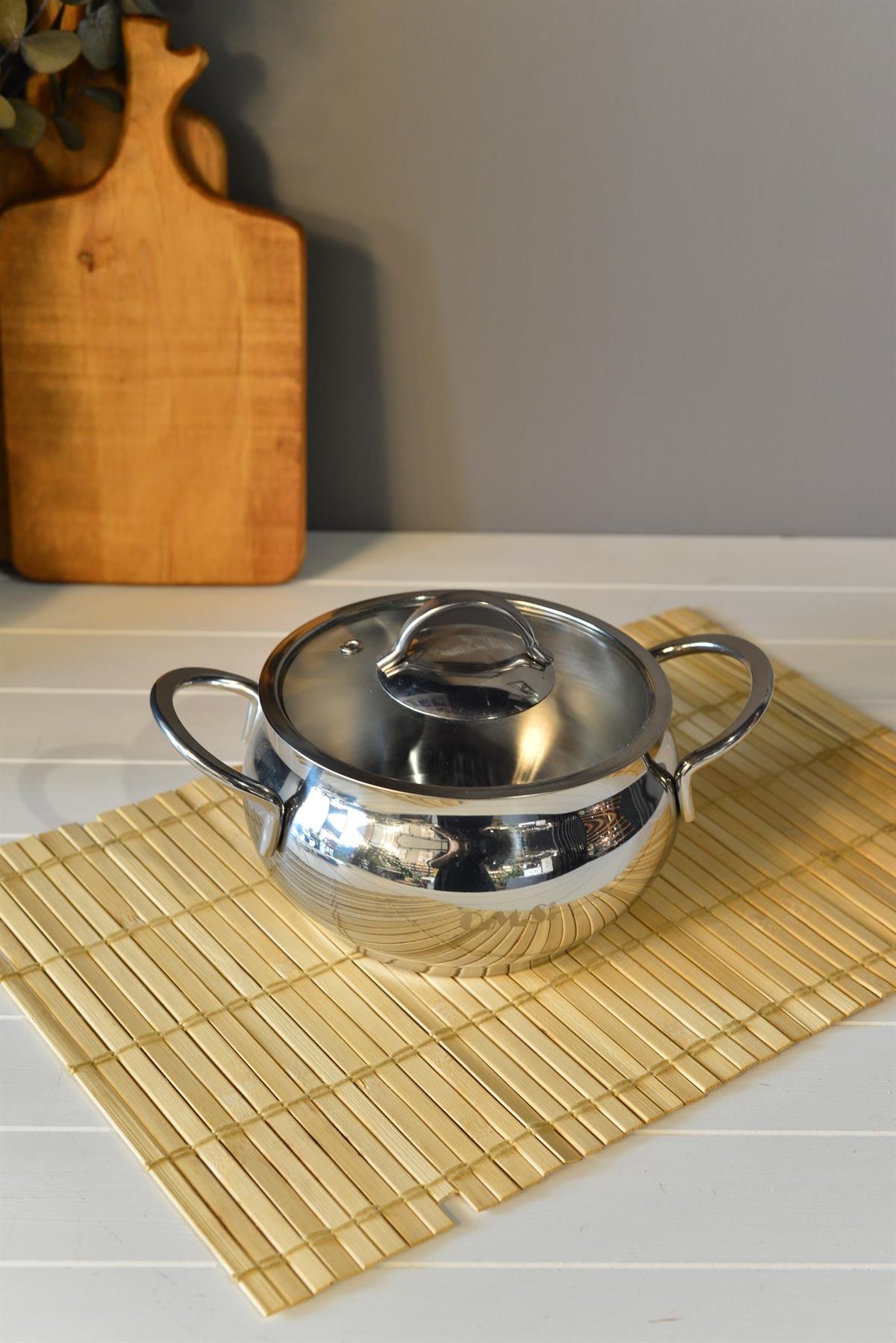 OMS Küre Derin Çelik Tencere - 16 cm