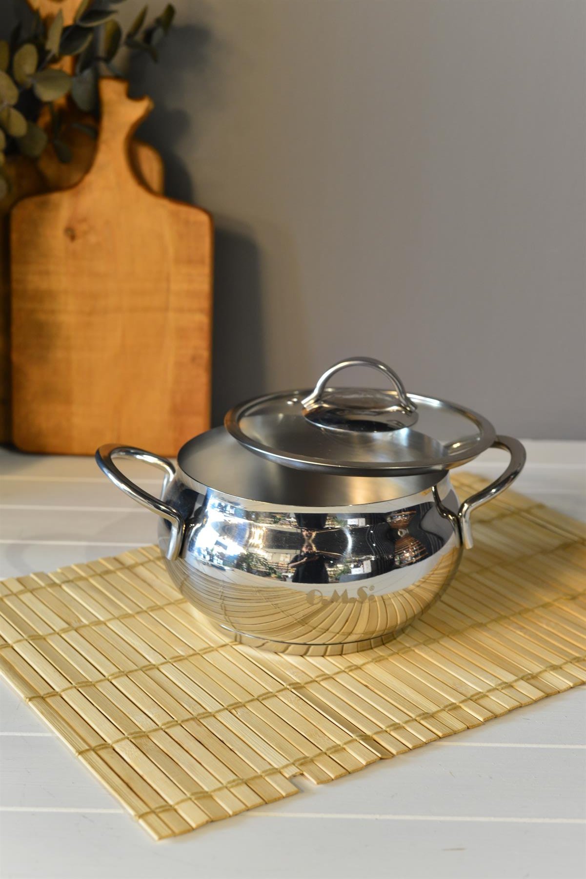 OMS Küre Derin Çelik Tencere - 16 cm