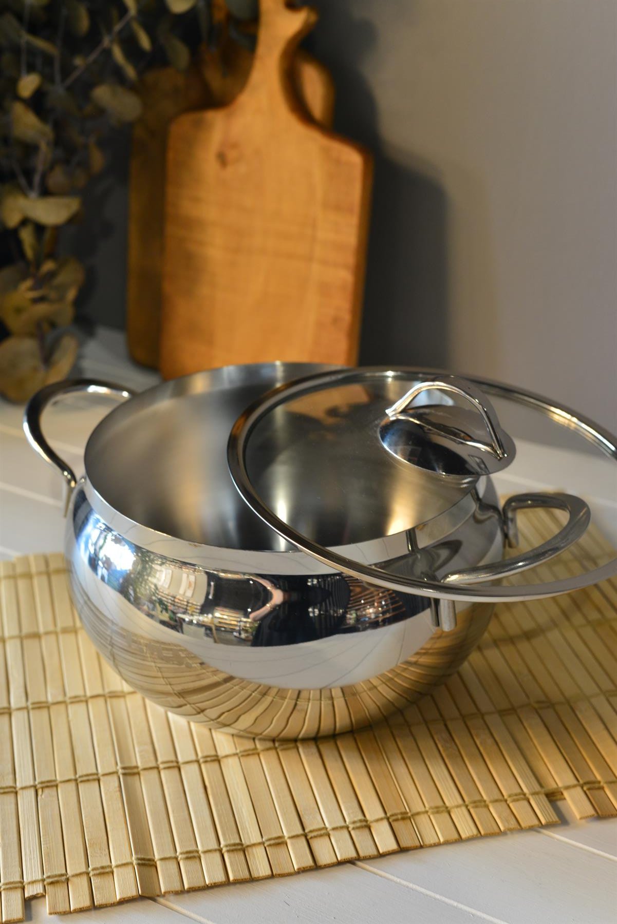 OMS Küre Derin Çelik Tencere - 18 cm