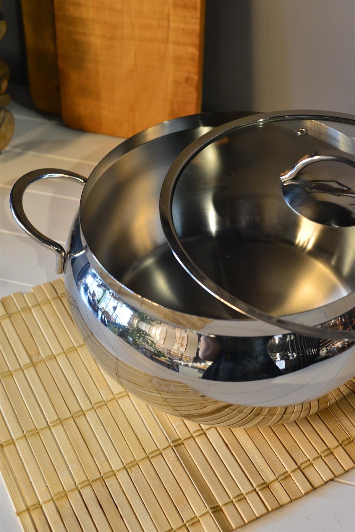 OMS Küre Derin Çelik Tencere - 22 cm