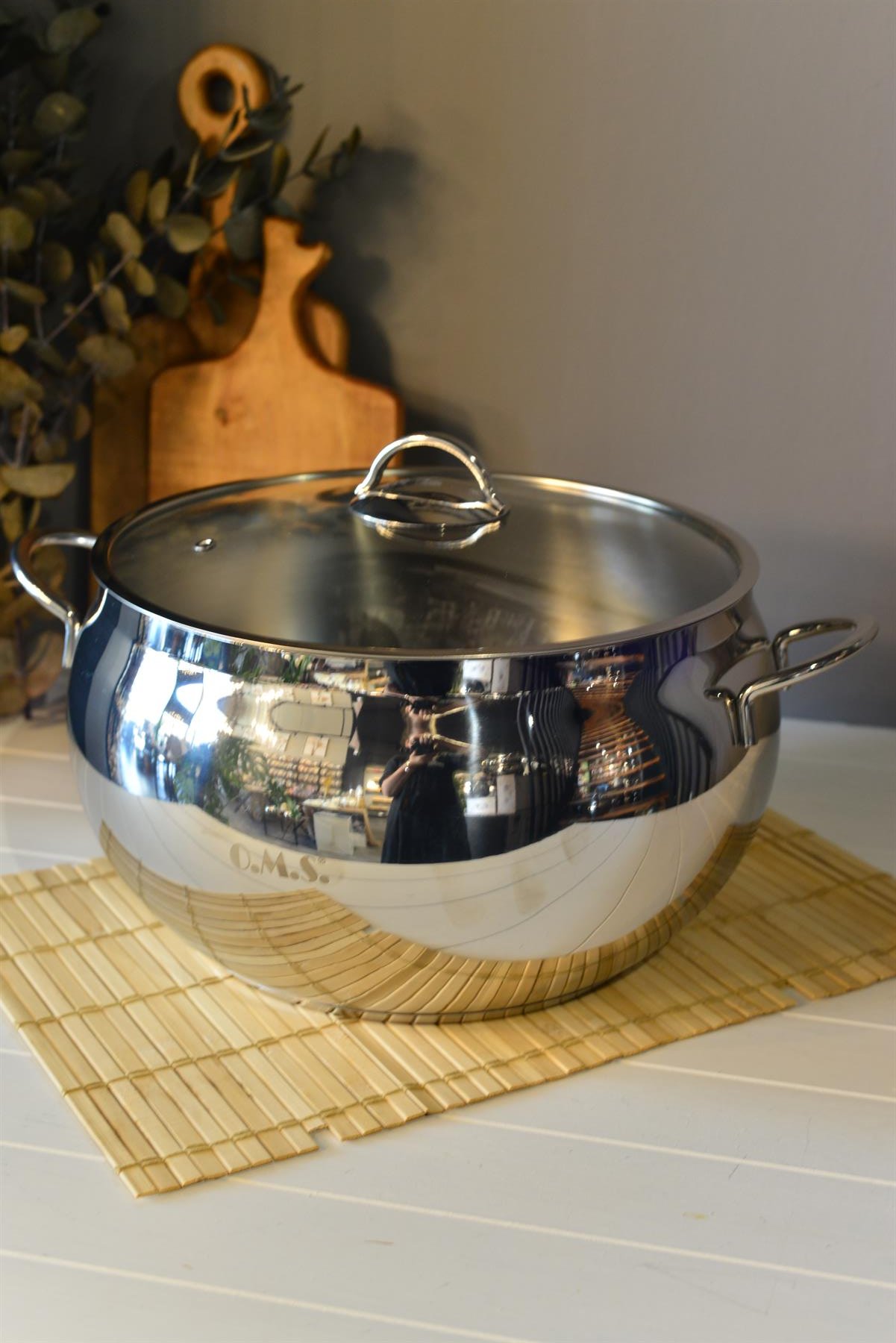 OMS Küre Derin Çelik Tencere - 30 cm