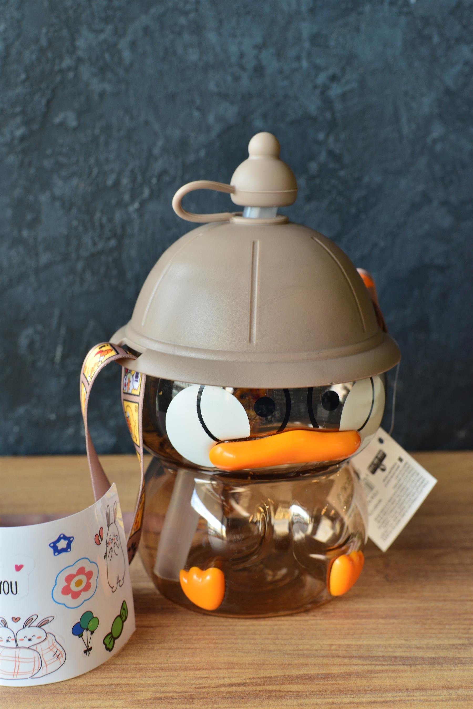 Ördek Çocuk Su Matarası 1100 ML / Kahverengi