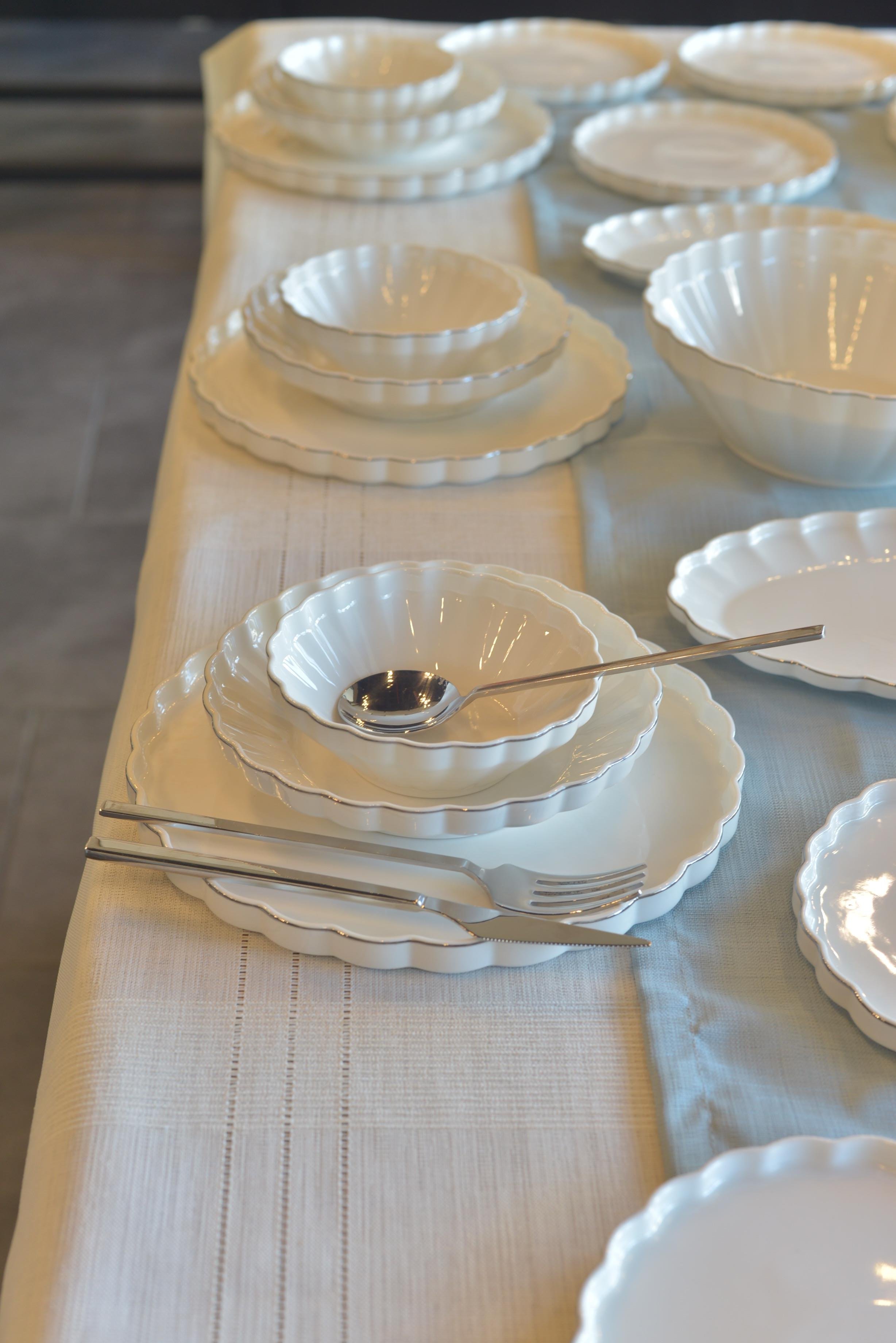 Oyster 6 Kişilik 29 Parça Platin Yaldızlı Beyaz Porselen Yemek Takımı