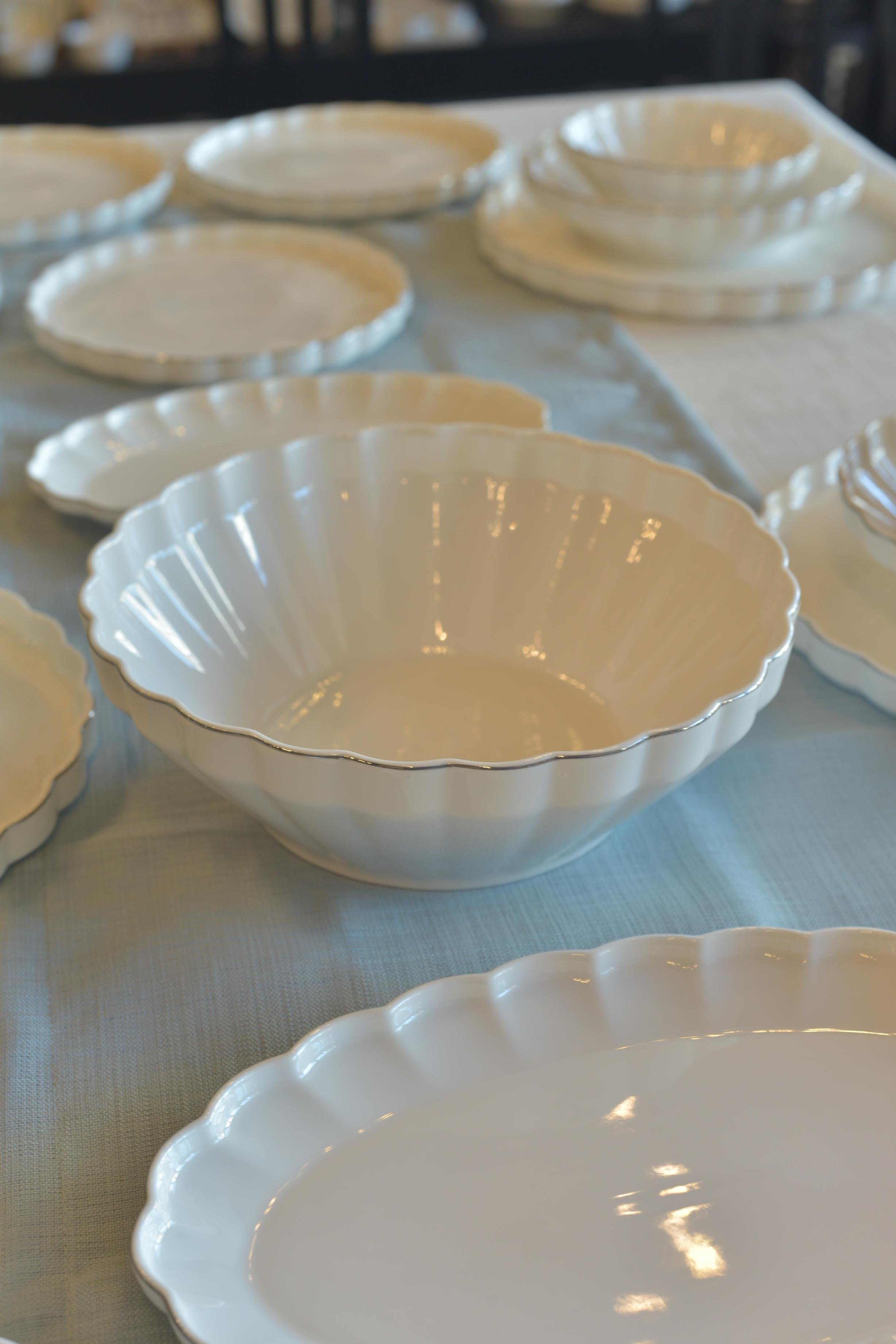 Oyster 6 Kişilik 29 Parça Platin Yaldızlı Beyaz Porselen Yemek Takımı