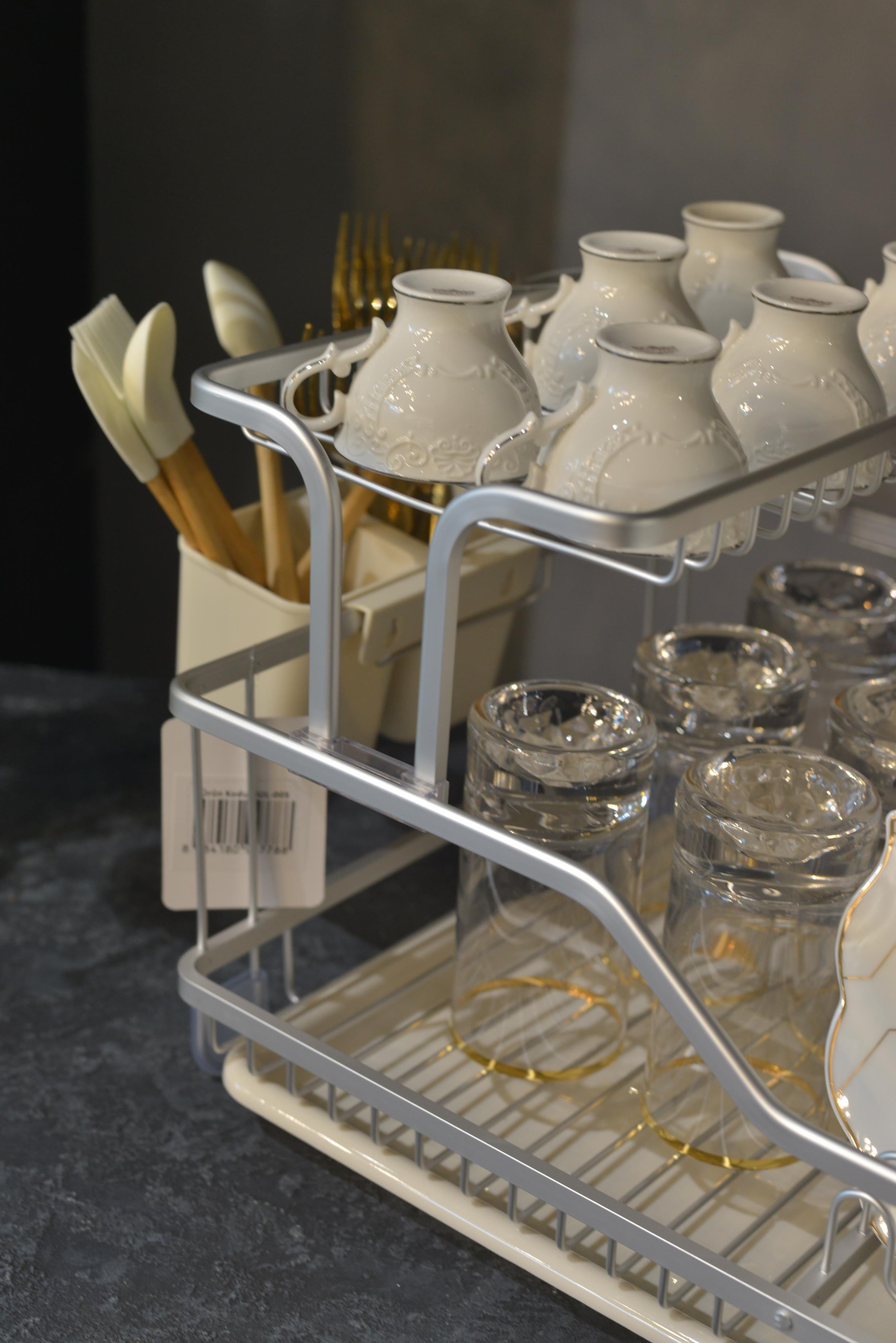 Paslanmaz Alüminyum 2 Katlı Bulaşıklık 