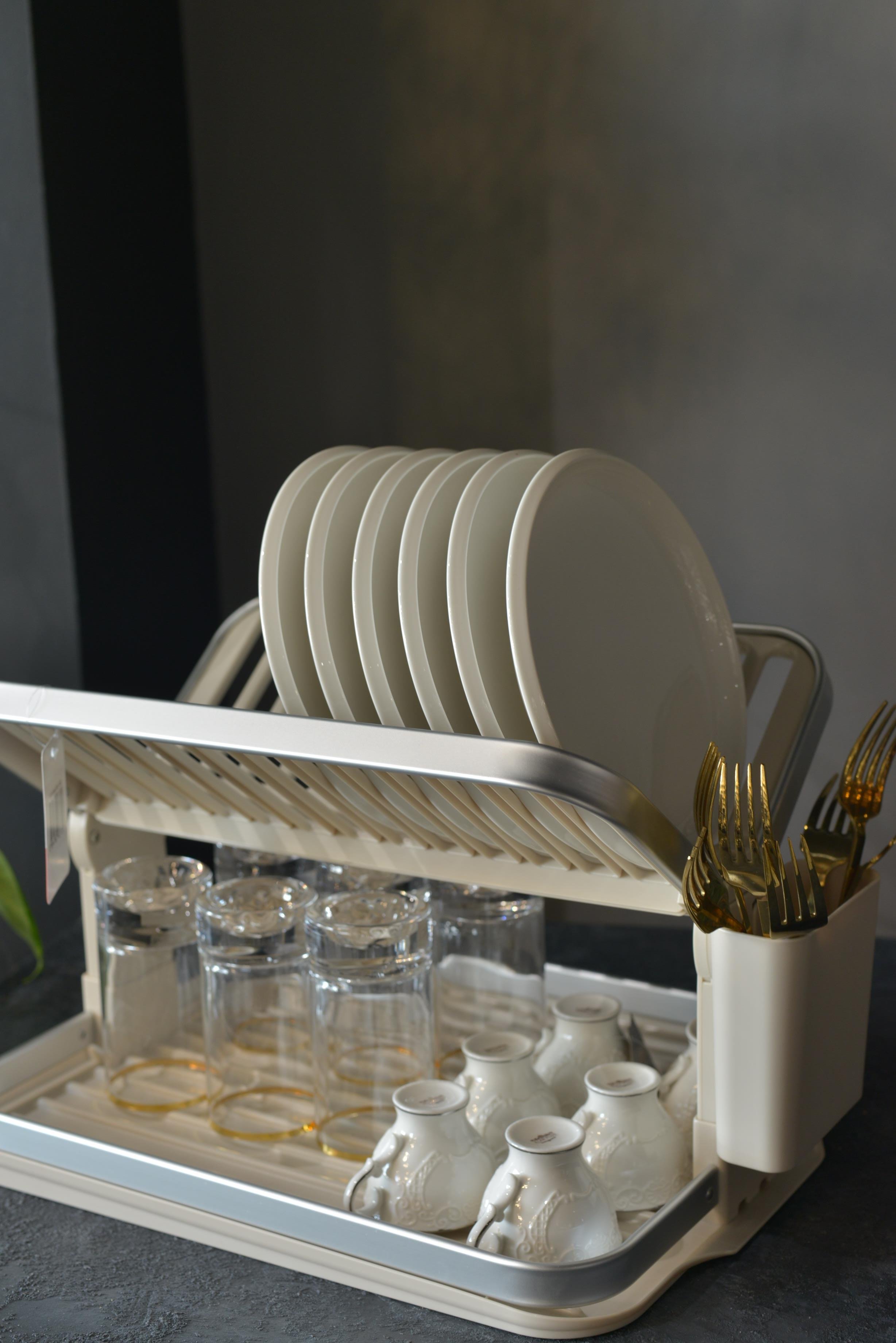 Paslanmaz Alüminyum 2 Katlı Bulaşıklık 