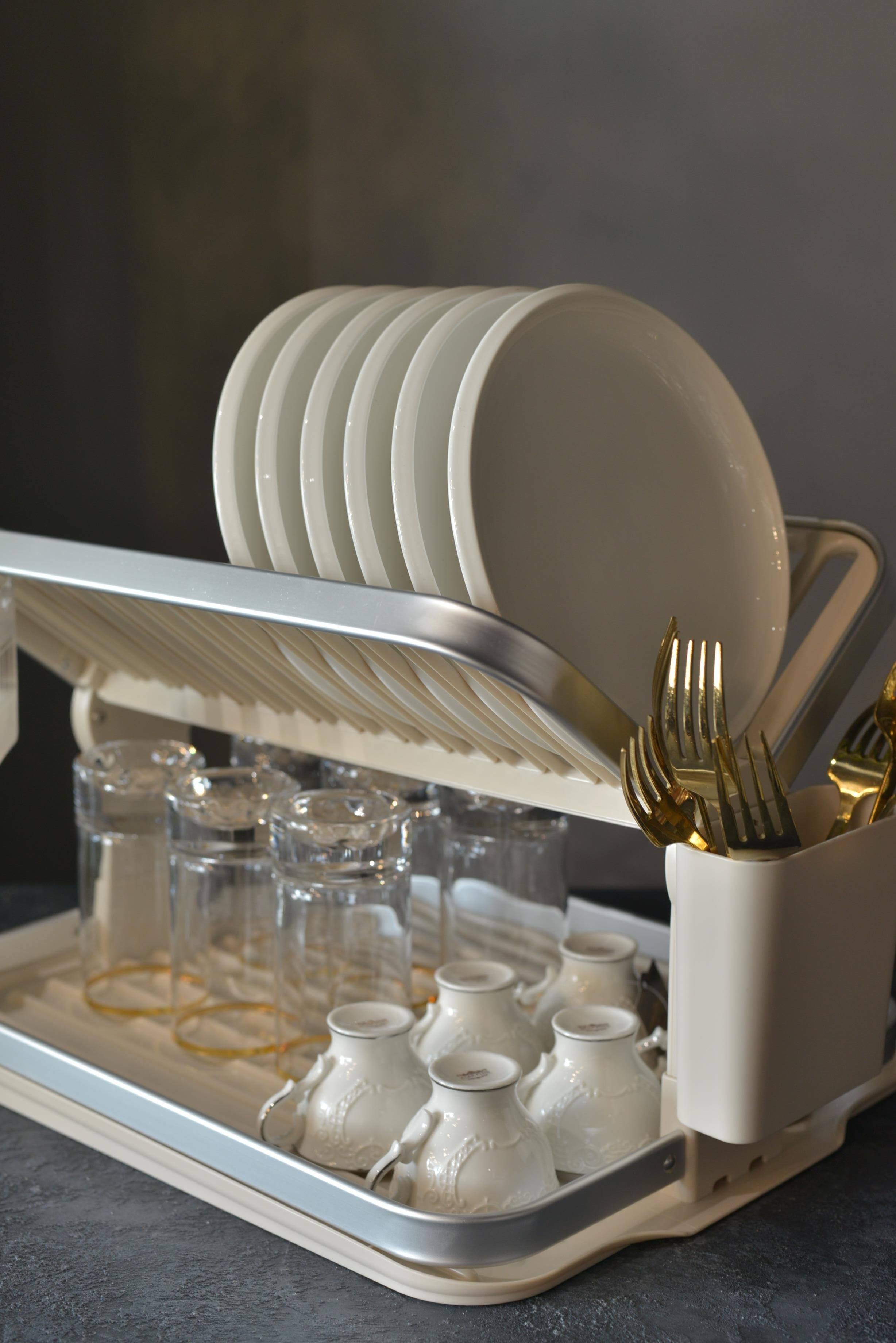 Paslanmaz Alüminyum 2 Katlı Bulaşıklık 