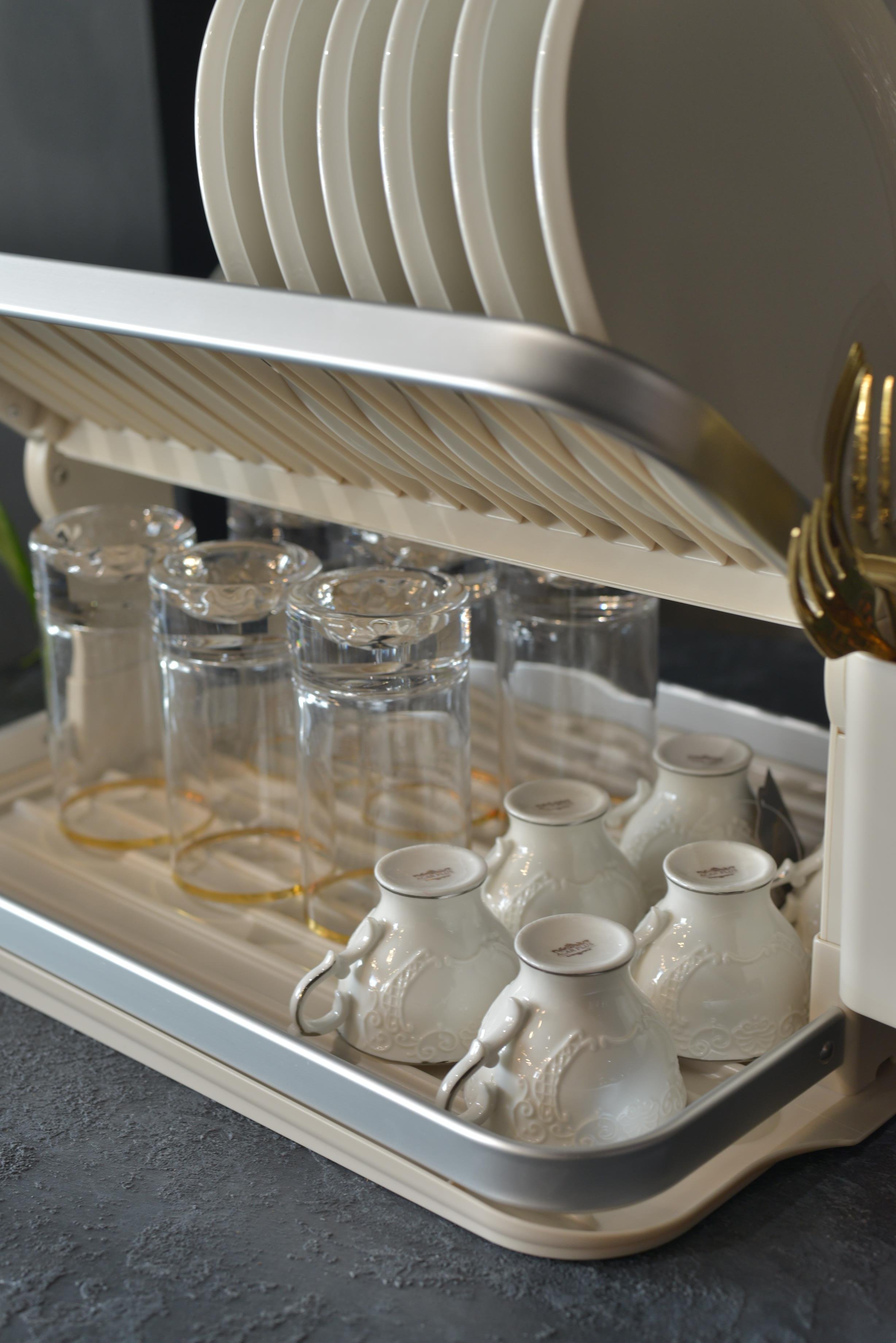 Paslanmaz Alüminyum 2 Katlı Bulaşıklık 