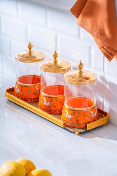 Passifolia 4 Parça Cam Tepsili Baharat Seti