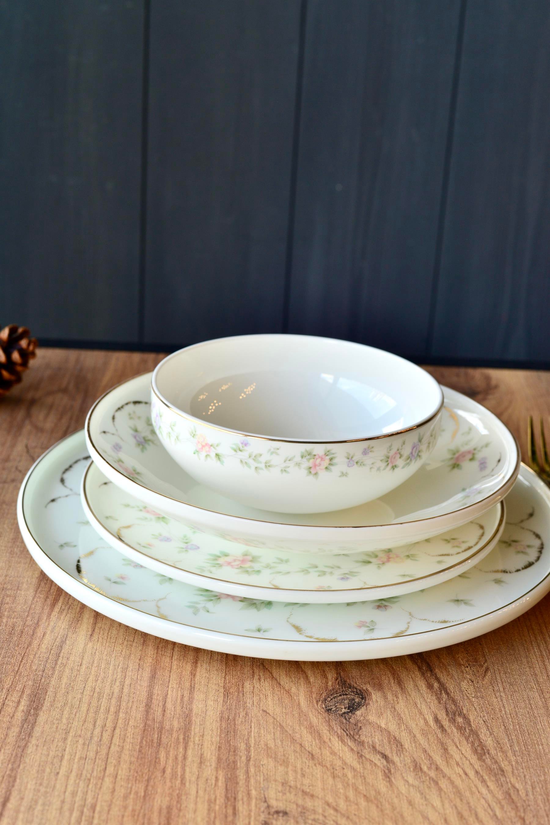 Pink Mary Gold 24 Parça Porselen 6 Kişilik Yemek Takımı