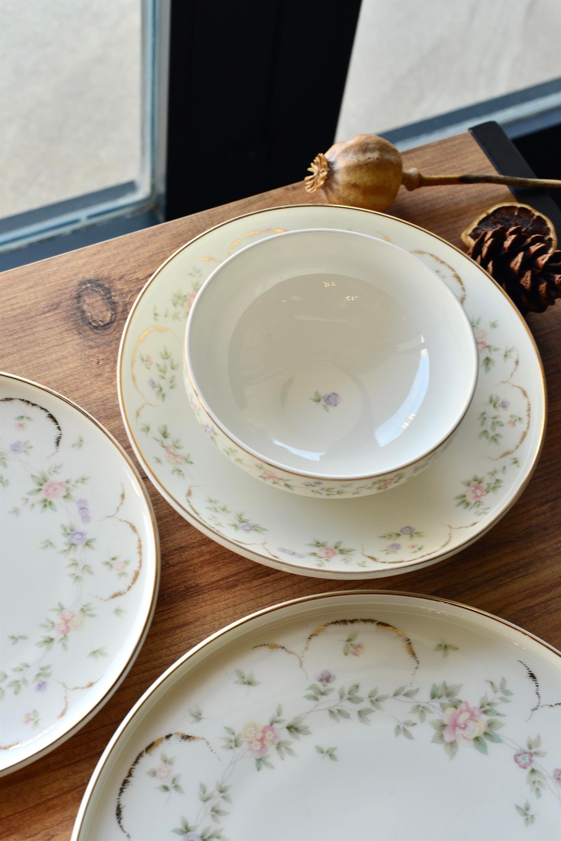 Pink Mary Gold 24 Parça Porselen 6 Kişilik Yemek Takımı