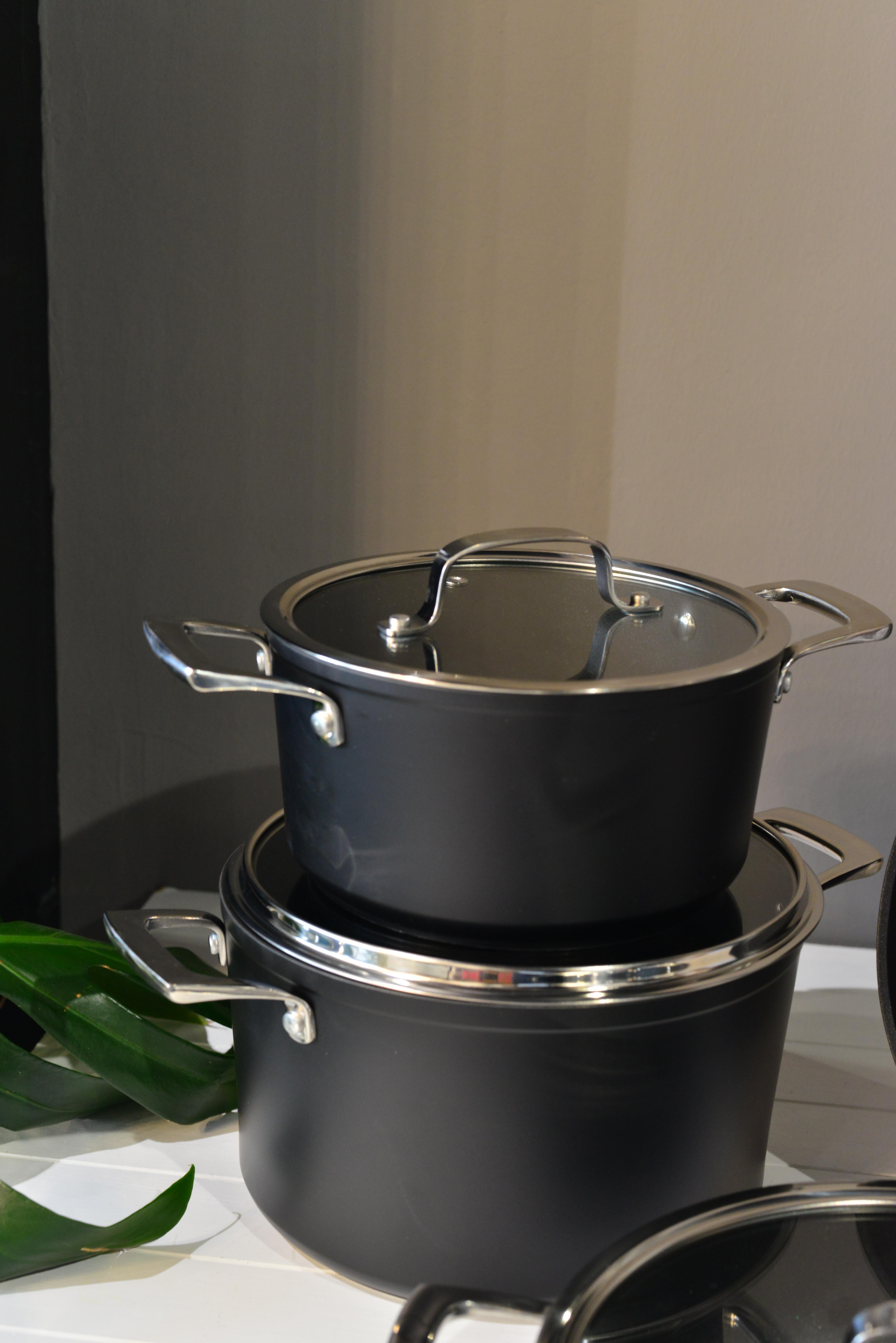 Pink & More Leaf 7 Parça Döküm Tencere Seti