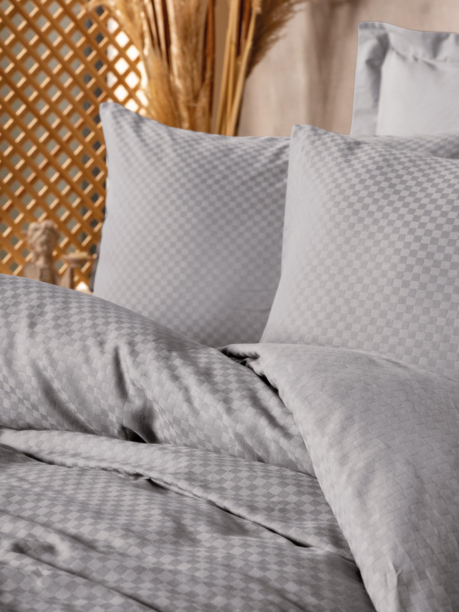 Plaid Ranforce Tek Kişilik Nevresim Takımı Gri