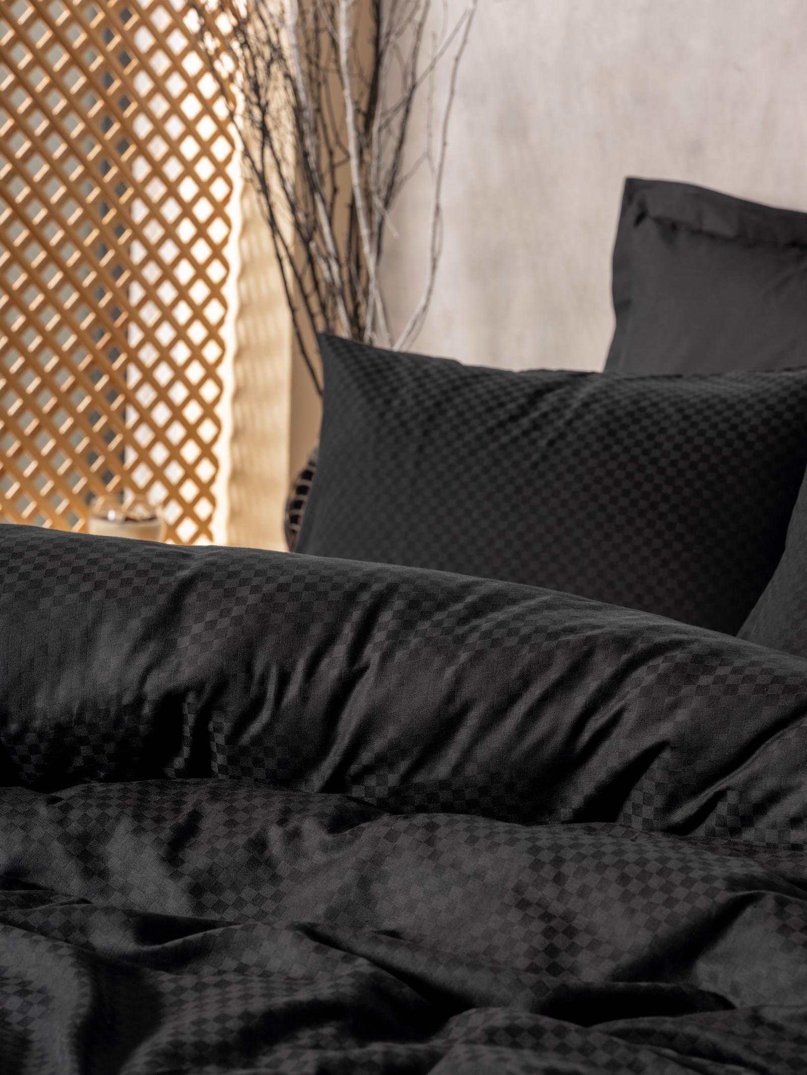 Plaid Ranforce Tek Kişilik Nevresim Takımı Siyah