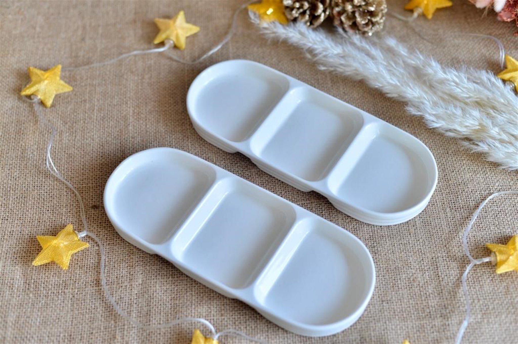 Porselen 3 lü Çerezlik - 2 Adet