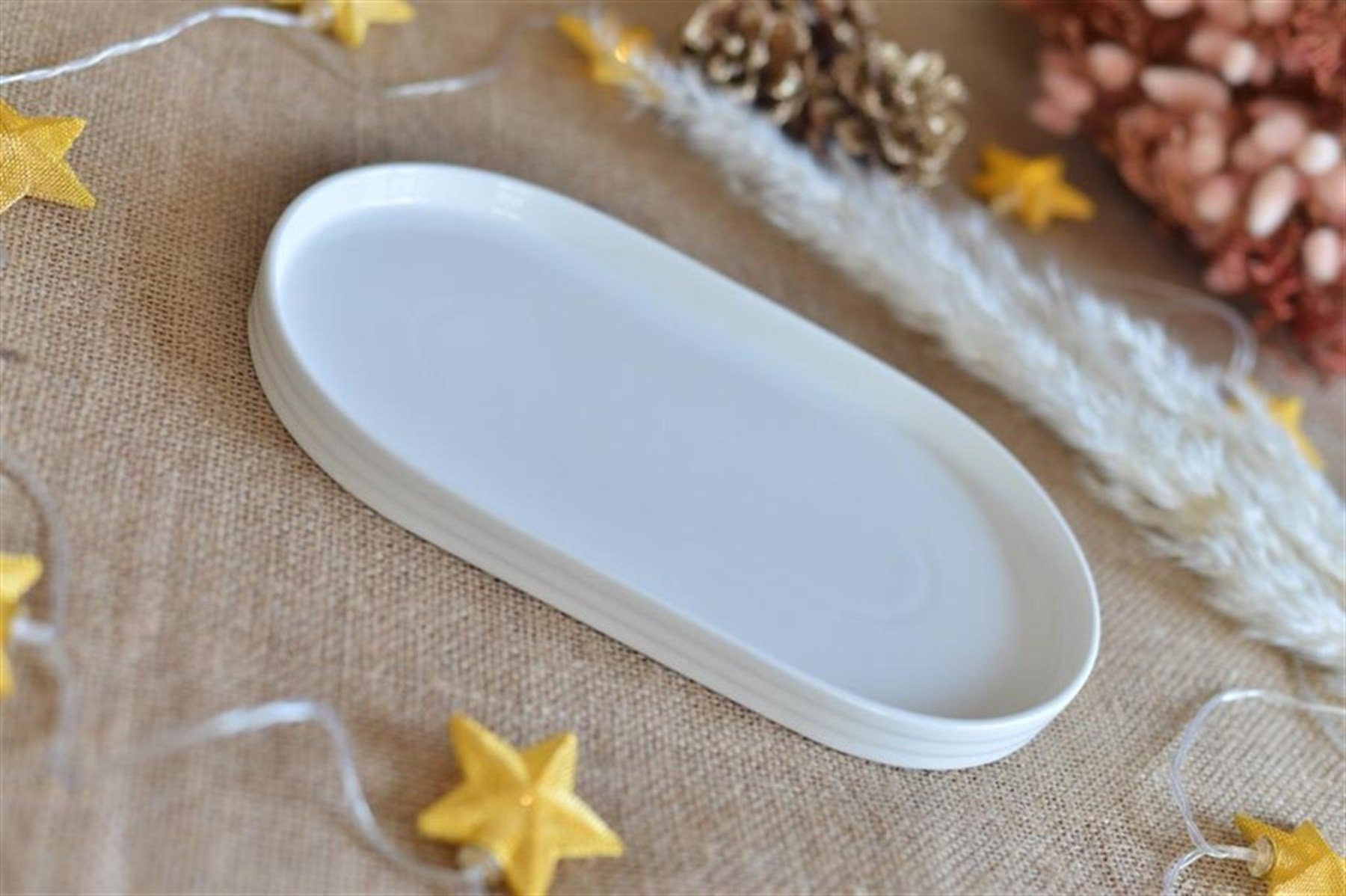 Porselen Oval Tabak 26 CM x 15 CM