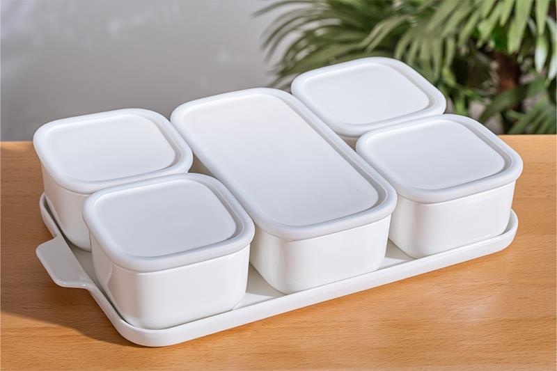 Porselen Tepsili 5 li Kahvaltı Seti