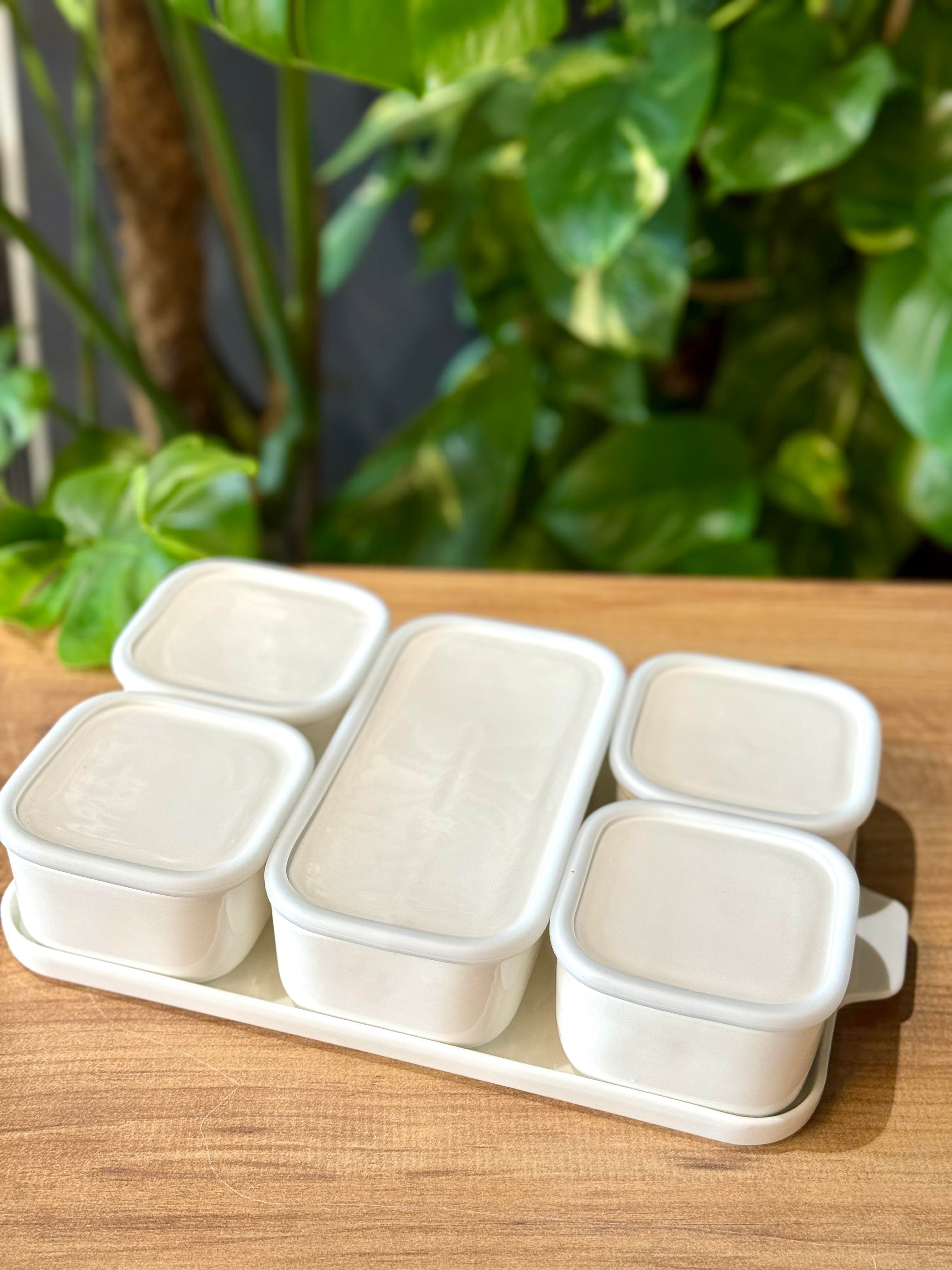 Porselen Tepsili 5 li Kahvaltı Seti