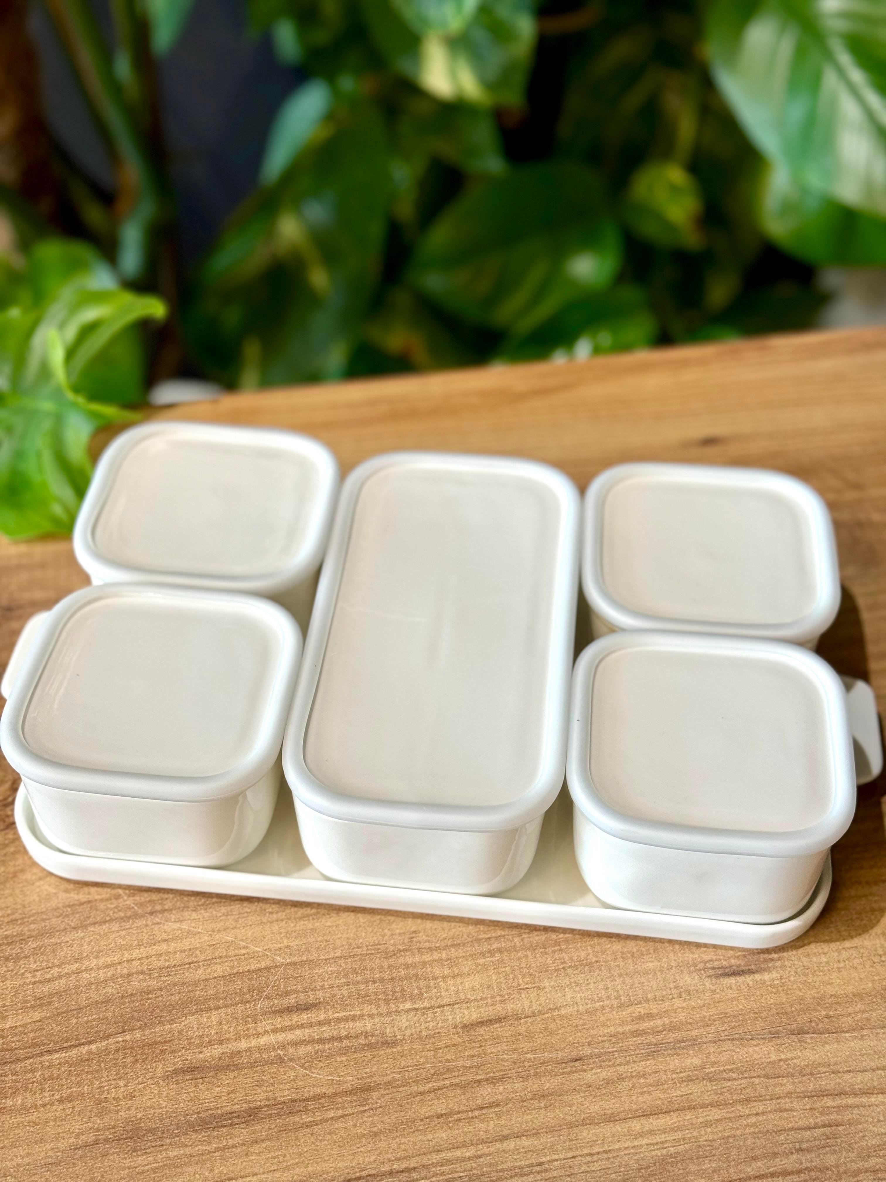 Porselen Tepsili 5 li Kahvaltı Seti