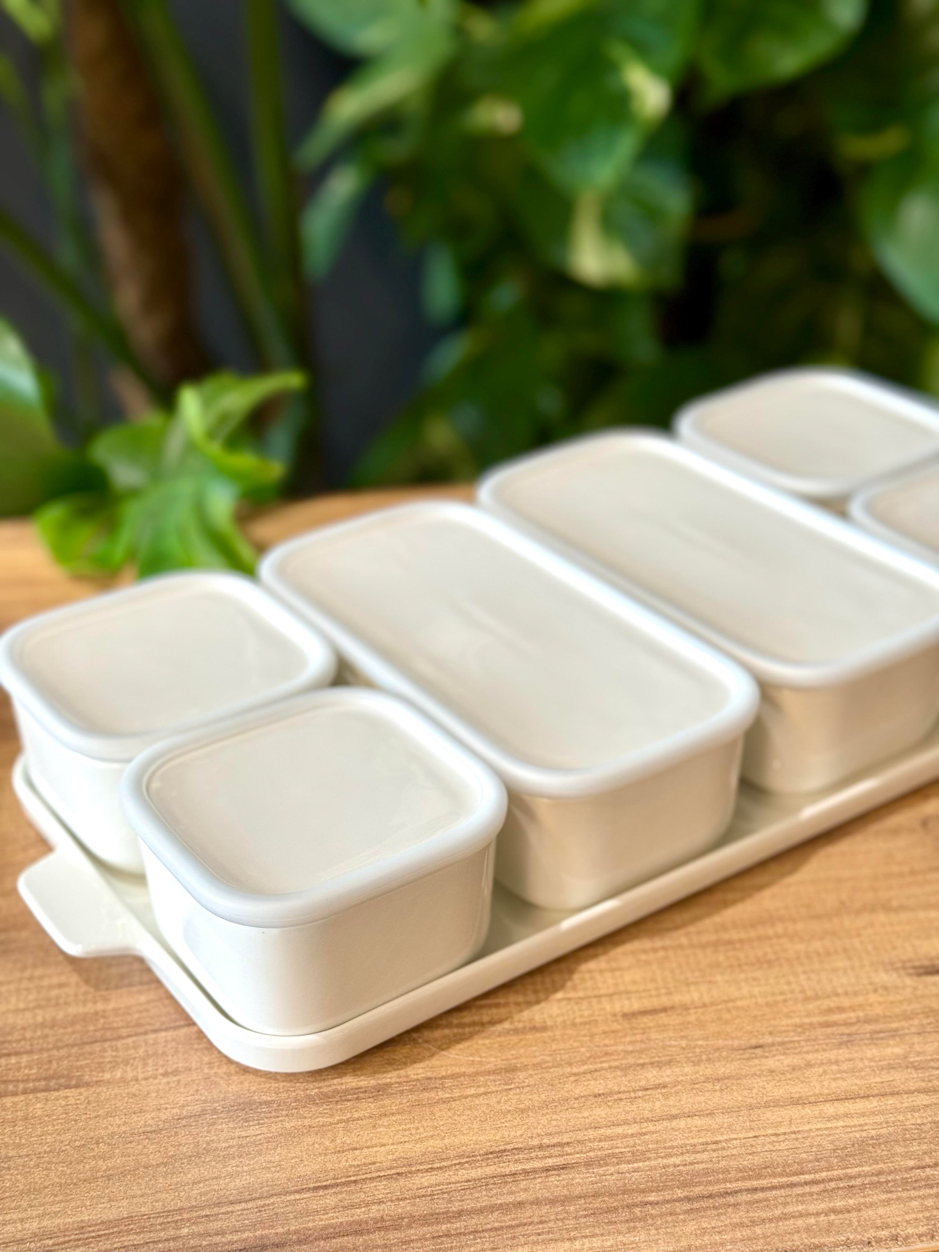 Porselen Tepsili 6 lı Kahvaltı Seti