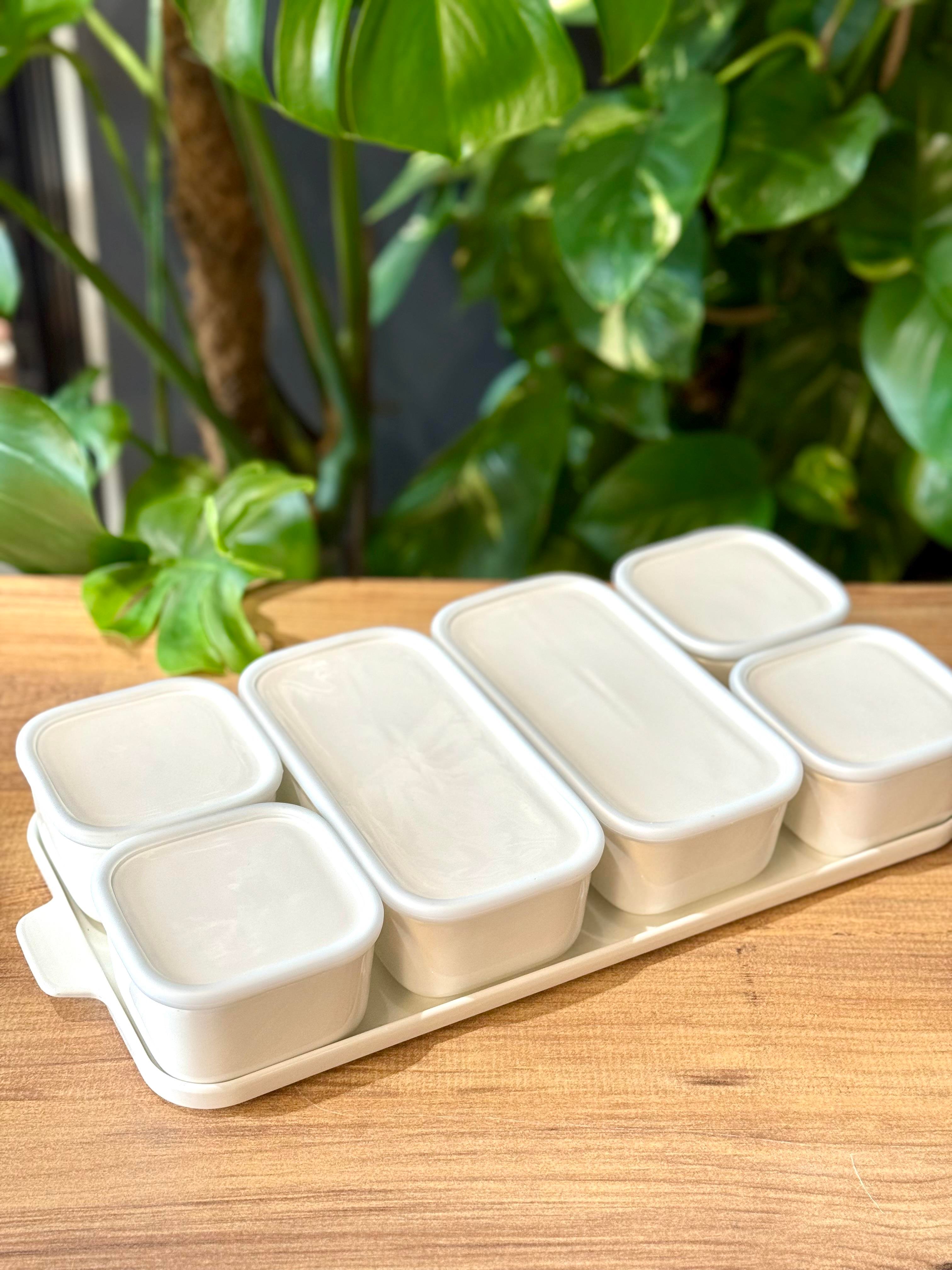 Porselen Tepsili 6 lı Kahvaltı Seti