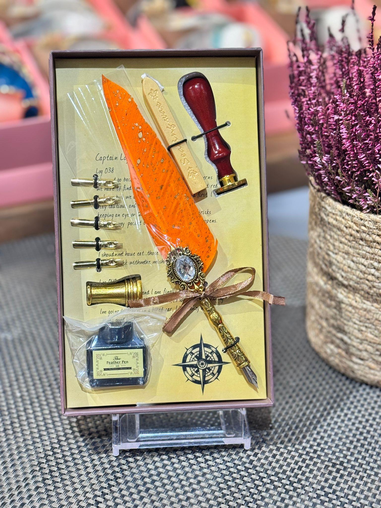 Pusula Tüylü Mürekkepli Kalem Seti