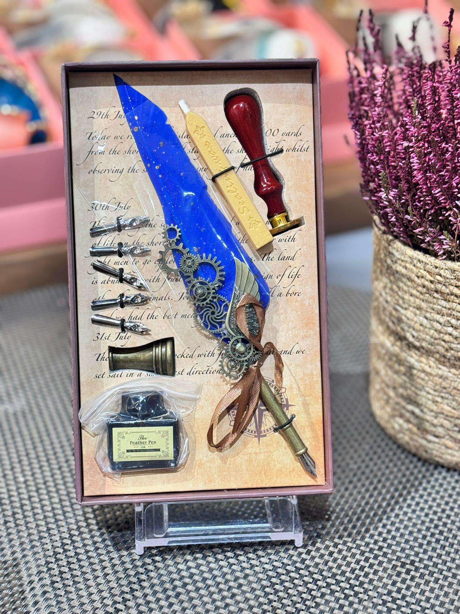 Pusula Tüylü Mürekkepli Kalem Seti