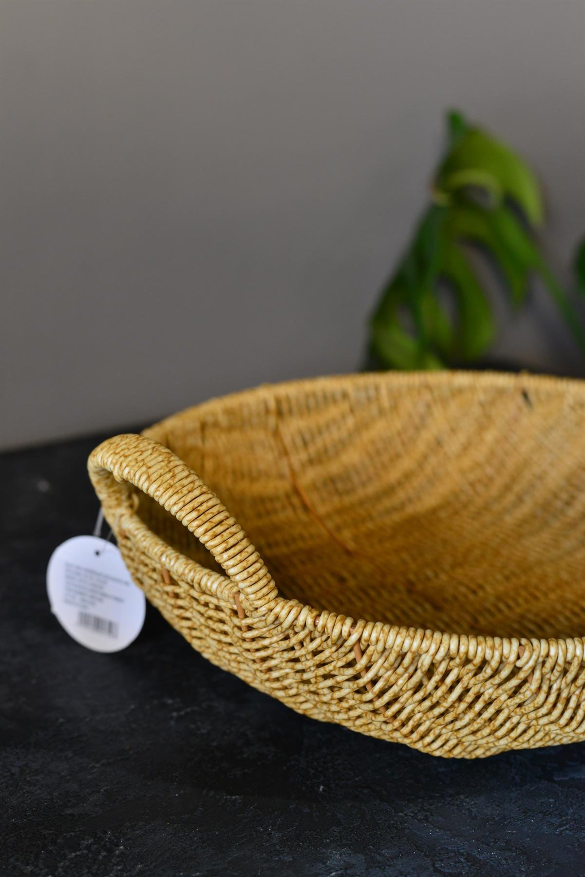 Rattan Kulplu Yuvarlak Ekmeklik