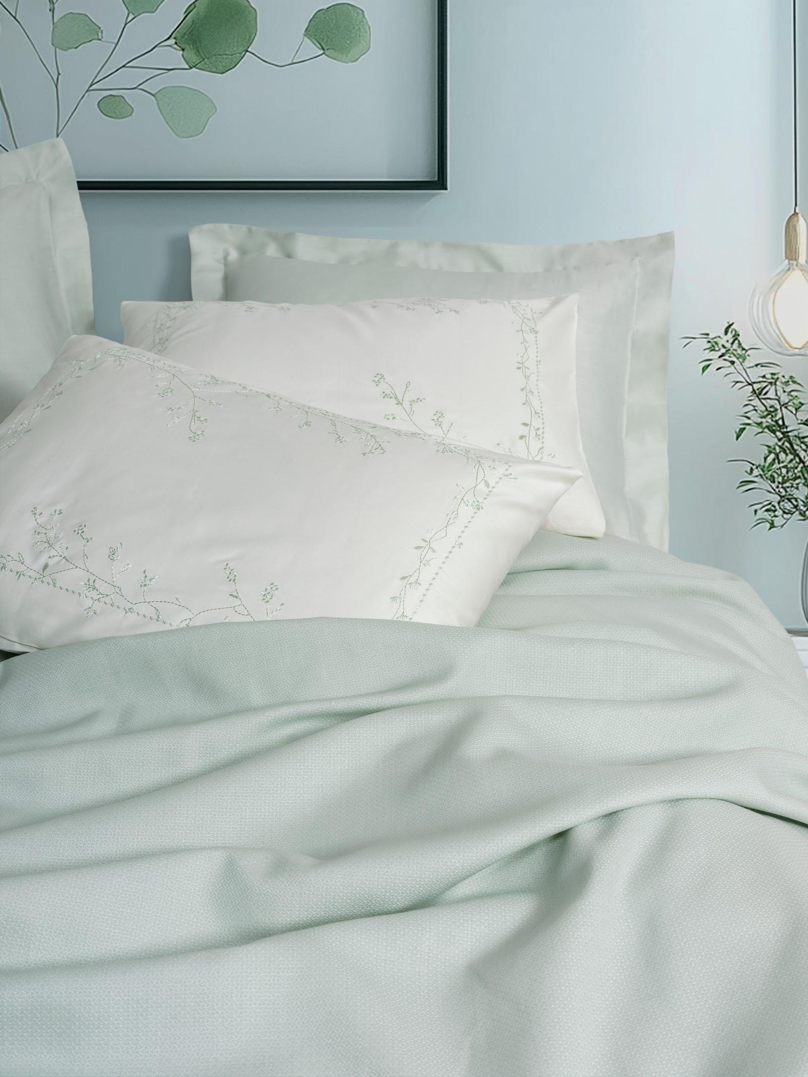 Serenity Bambu Çift Kişilik Pike Takımı Brisa Mint