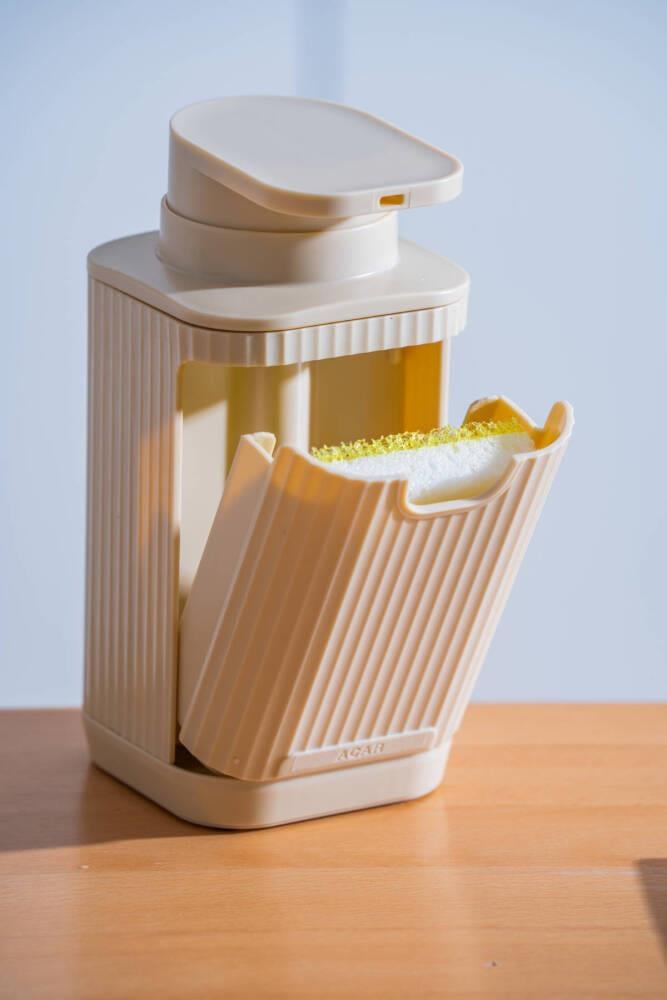 Snoppy Sünger Hazneli Sıvı Sabunluk - Krem